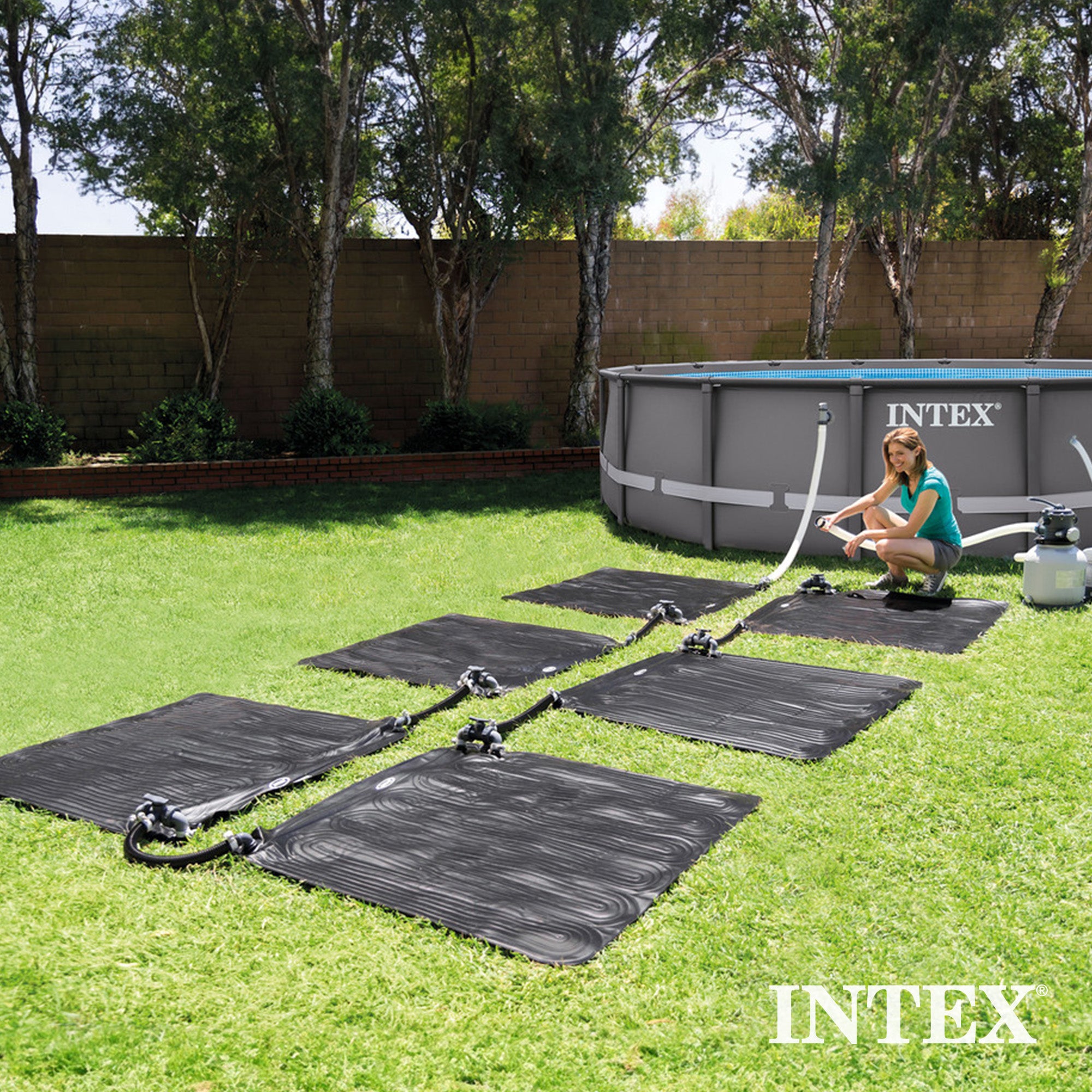 Intex 28685E Above Ground Pool Water Heater Solar Mat, Black (Open Box) (4 Pack)