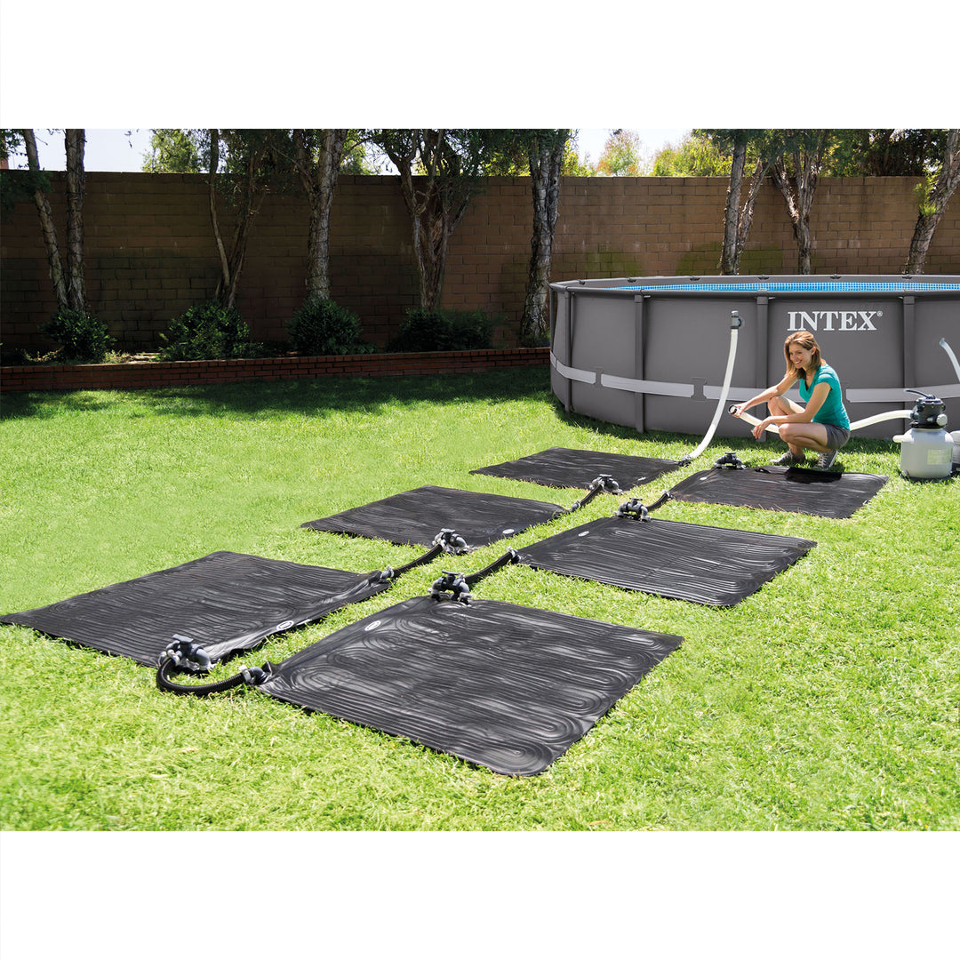 Intex Above Ground Swimming Pool Water Heater Solar Mat 28685E, Black (2 Pack)