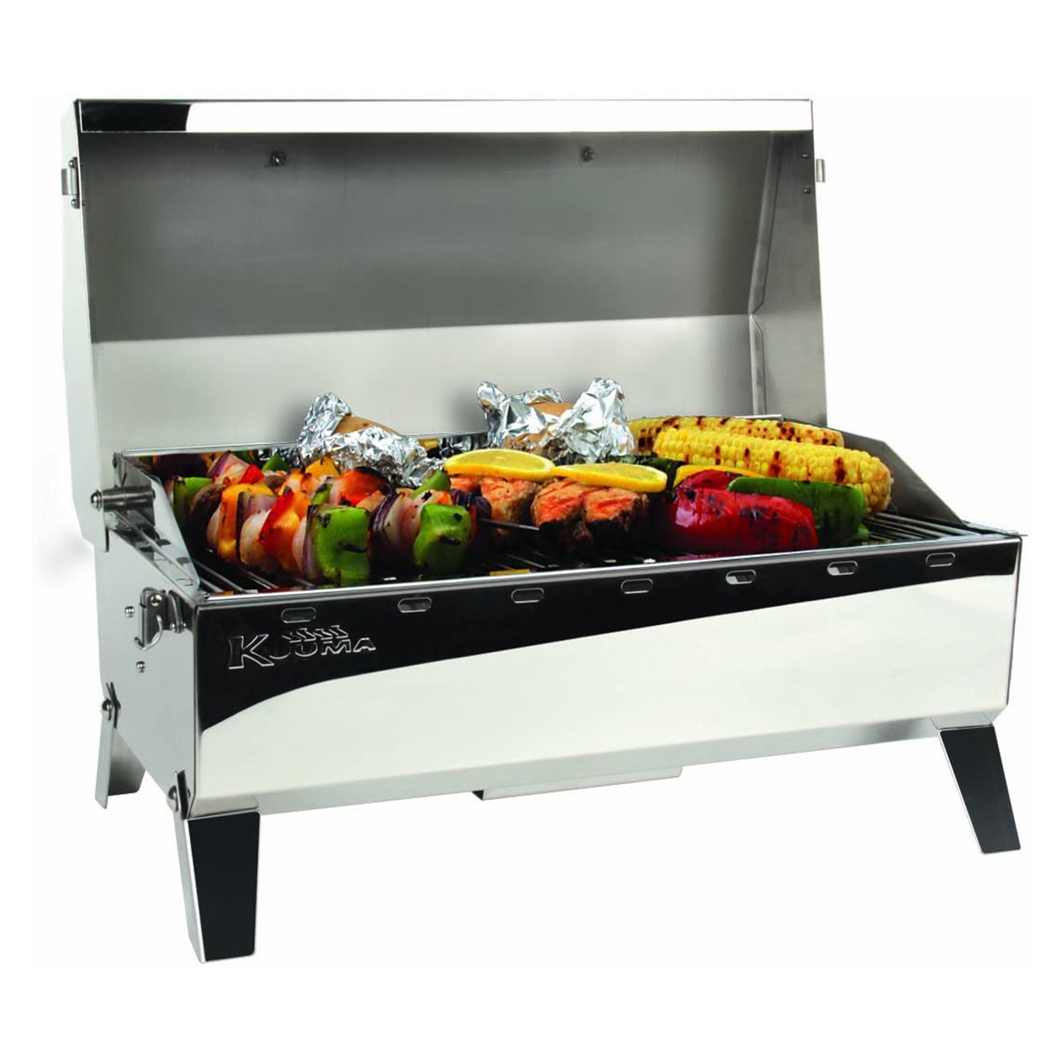 Kuuma Stow N' Go 160 Portable Stainless Steel Charcoal Grill w/ Foldable Legs (Refurbished)