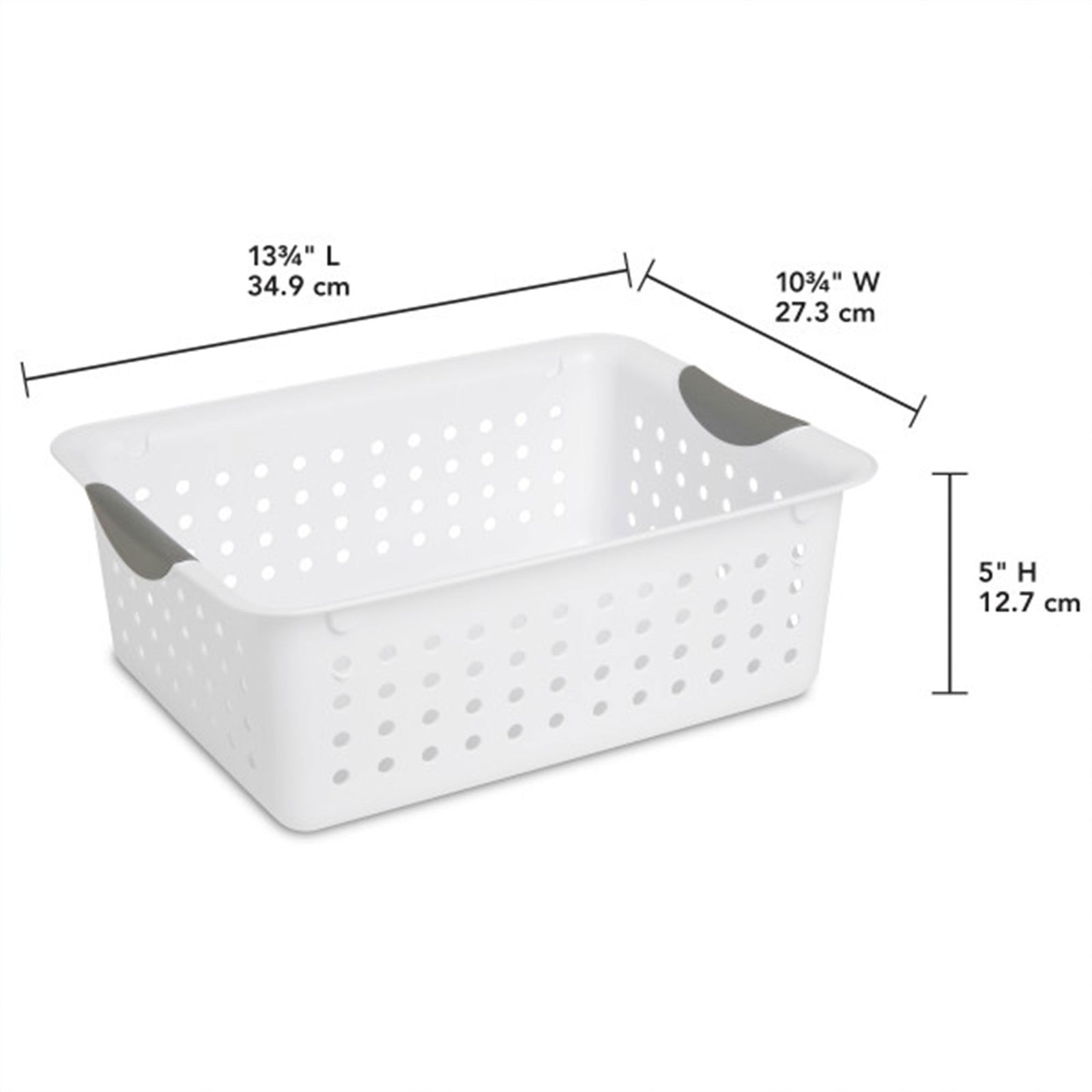Sterilite Medium Ultra Plastic Storage Organizer Basket with Handles, (12 Pack) - VMInnovations
