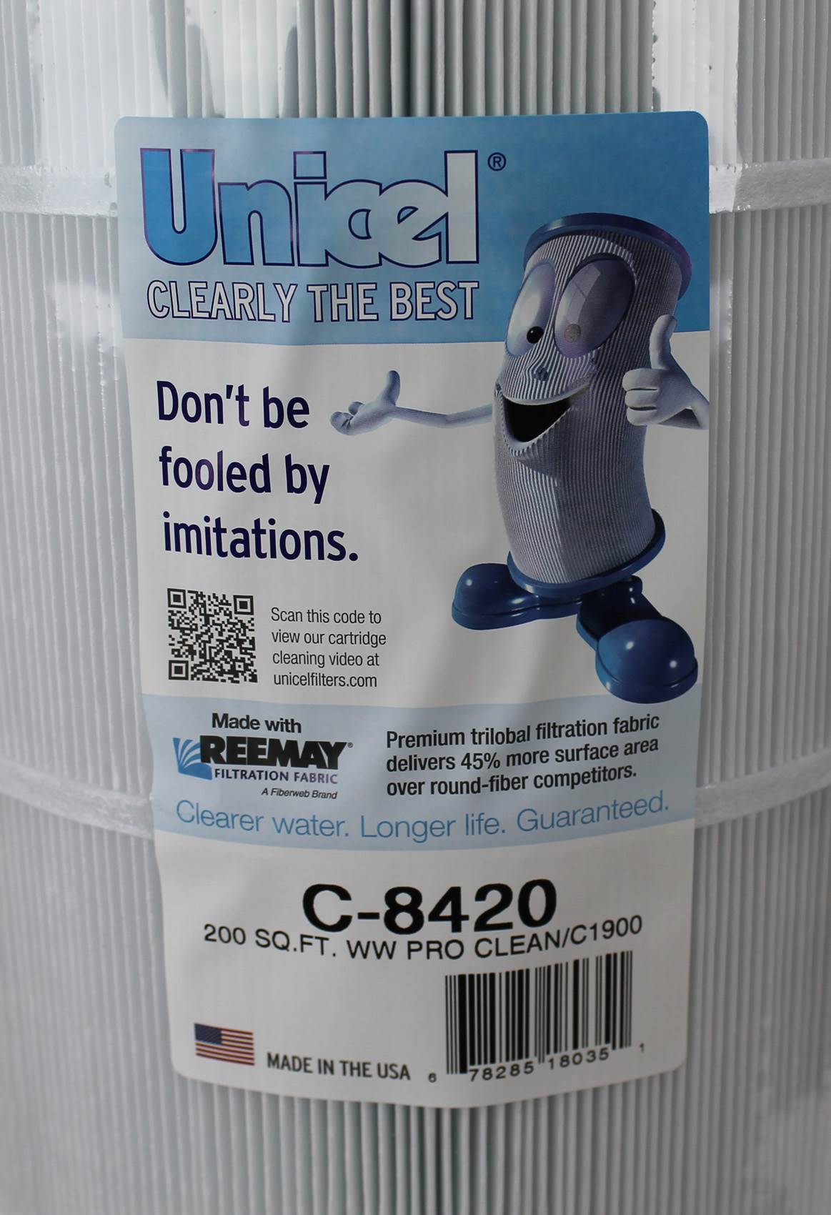 Unicel C-8420 Replacement 200 Sq Ft Swimming Pool Filter Cartridge, 236 Pleats - VMInnovations
