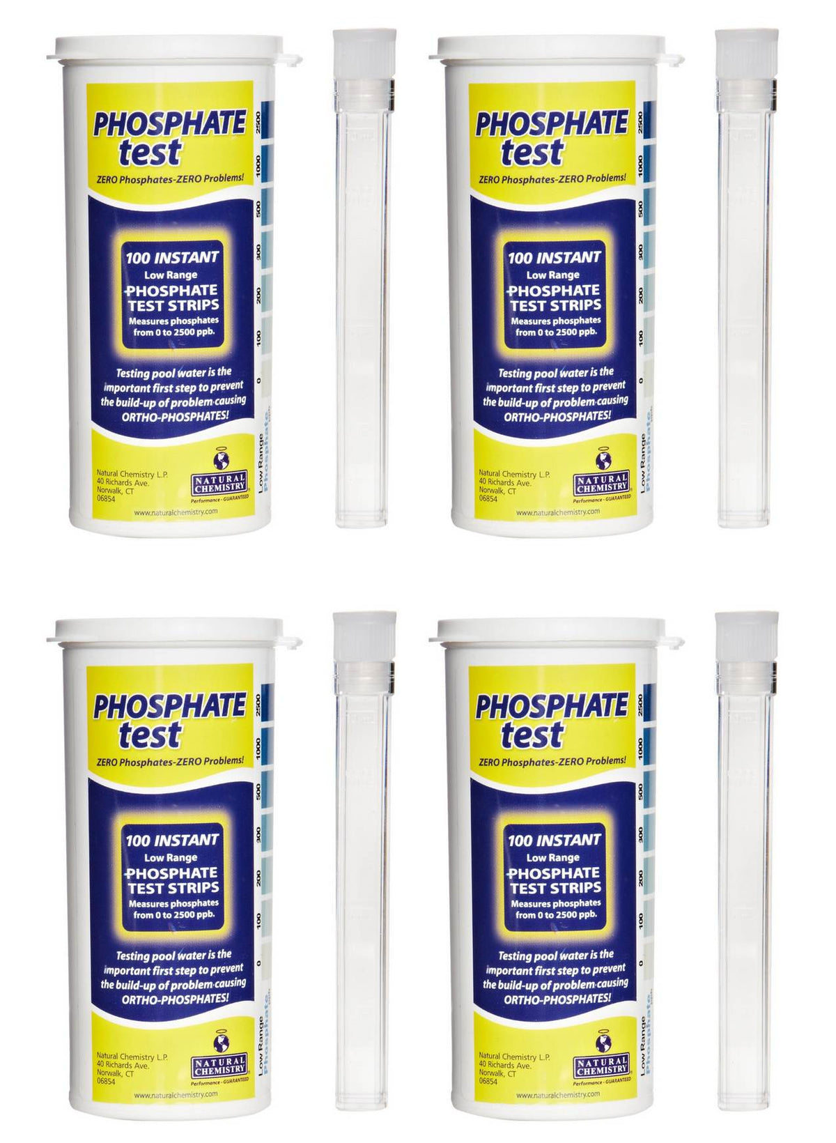 4 Natural Chemistry 00080 Swimming Pool Spa Phosphate Test Kit - 100 Strips Each