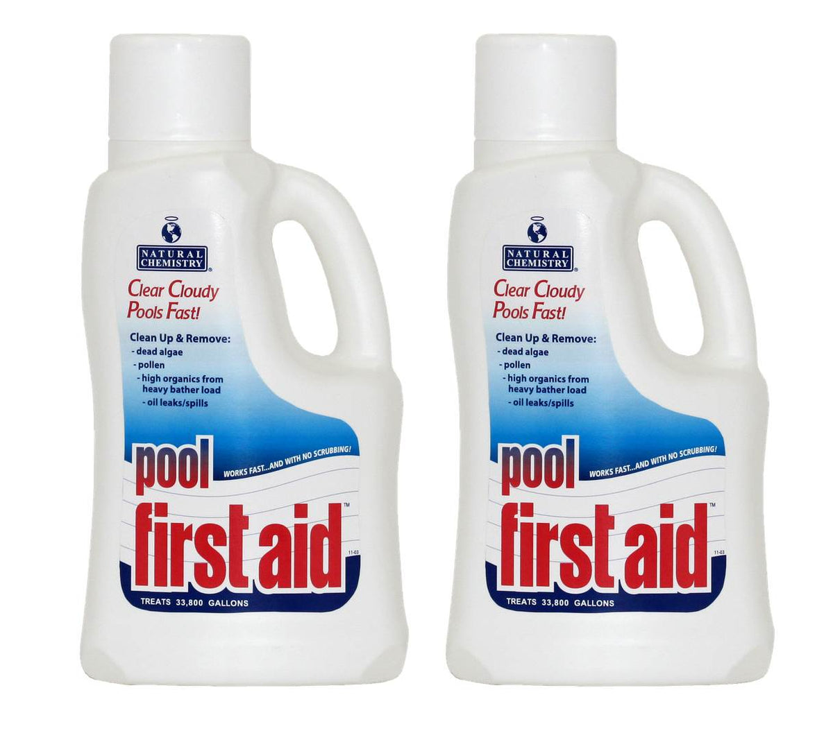 2) Natural Chemistry 03122 Spa Swimming Pool First Aid Water Cleanup - 2L Each
