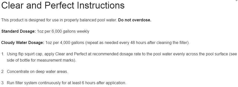 6) Natural Chemistry 03544 Clear & Perfect Swimming Pool Clarifier - 8oz Each