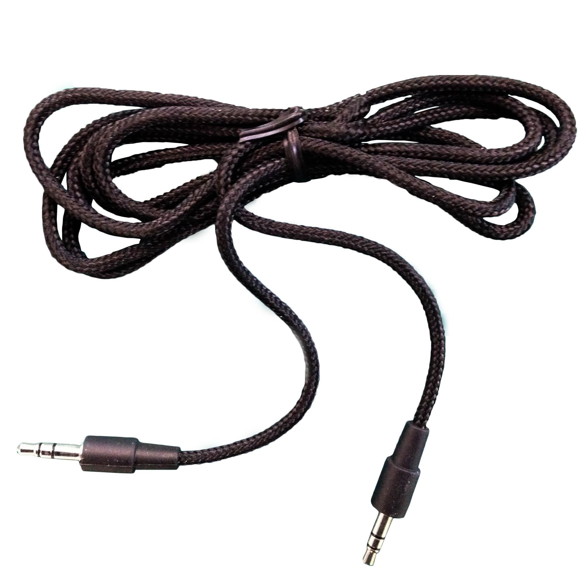 3.5mm Auxiliary Sound Stereo 5-Foot Tablet Smartphone Car Cable (2 Pack), Black