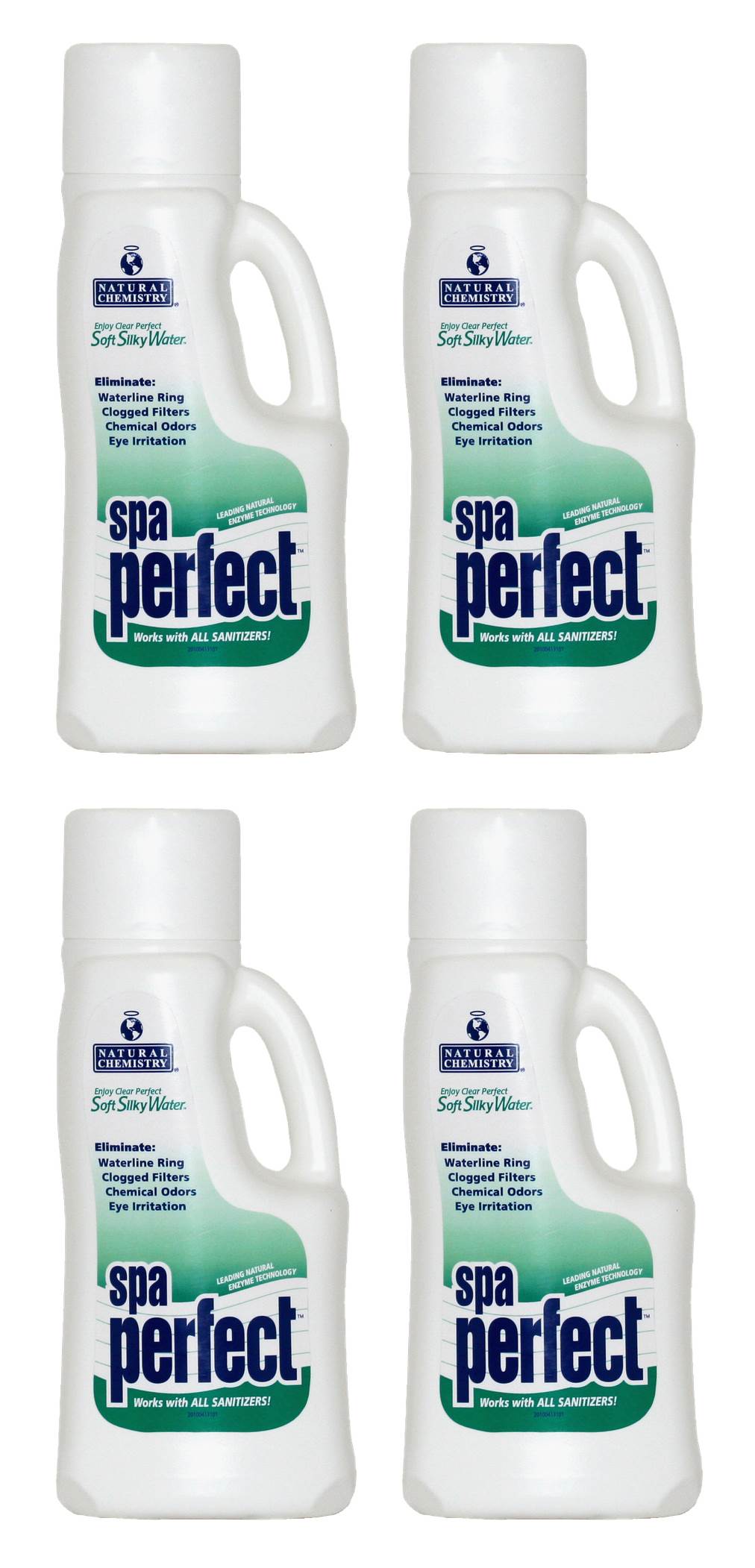 4) Natural Chemistry 04131 Tub Spa Perfect Water Maintenance Sanitizer - 1L Each