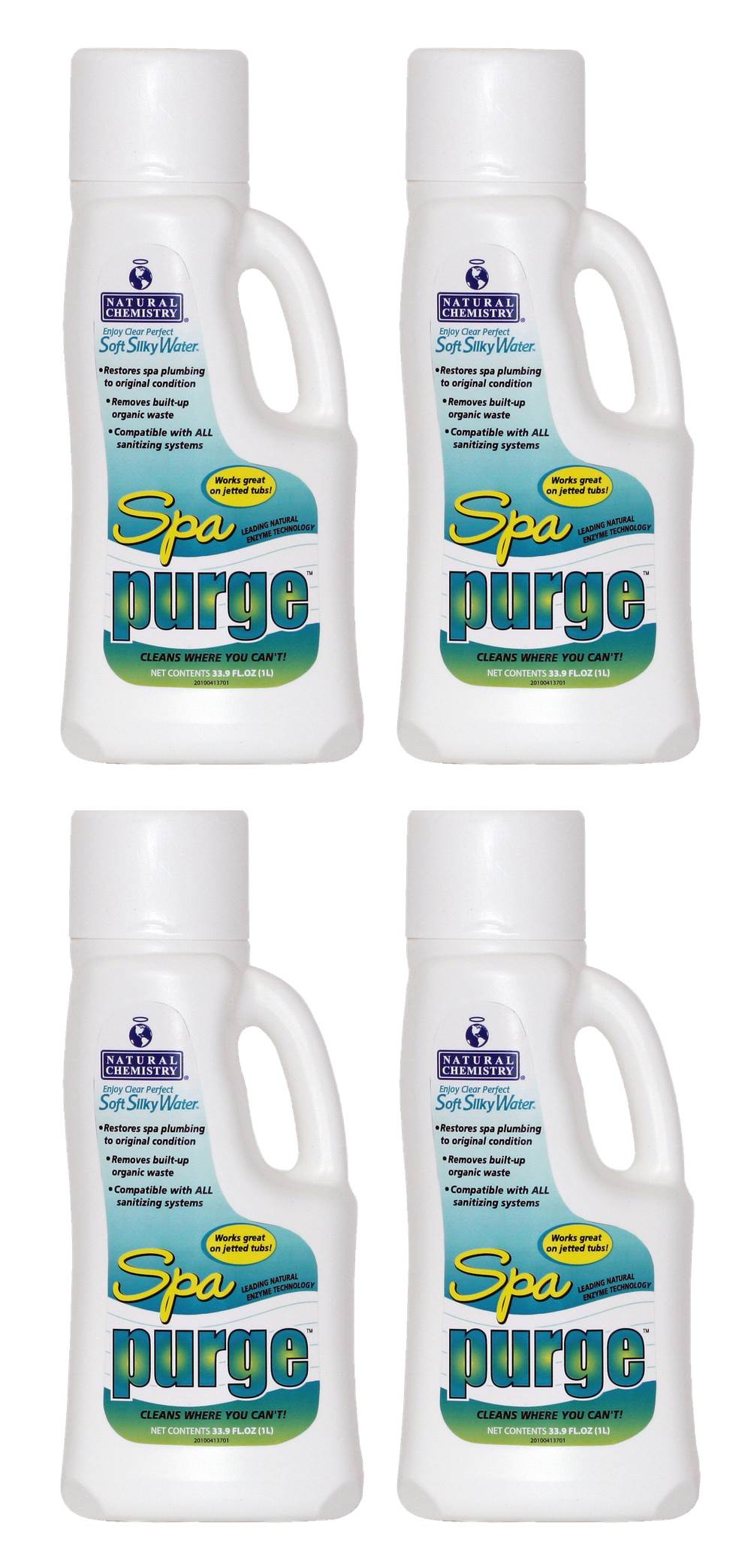 4) Natural Chemistry 04137 Water Chemical Hot Tub Spa Purge Cleaner - 1L Each