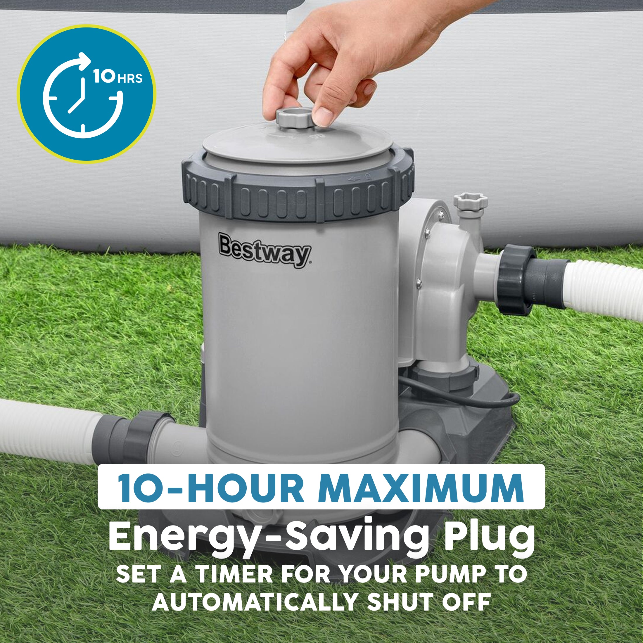 Bestway 2,500 Gallon Filter Pump Set for Above Ground Outdoor Swimming Pools