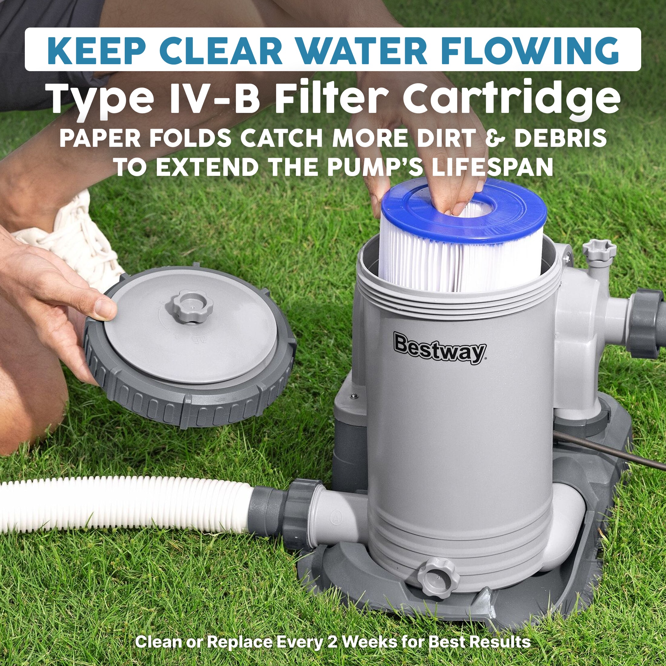 Bestway 2,500 Gallon Filter Pump Set for Above Ground Outdoor Swimming Pools