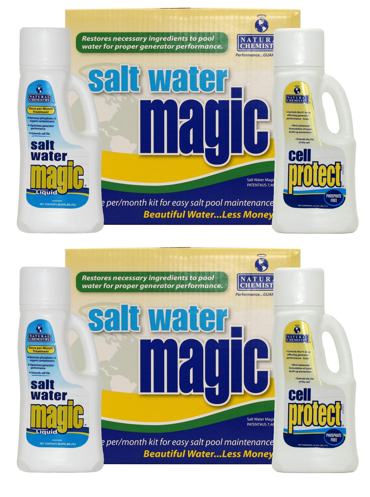 2) Natural Chemistry 07404 Spa Swimming Pool Water Magic Monthly Chemical Kit