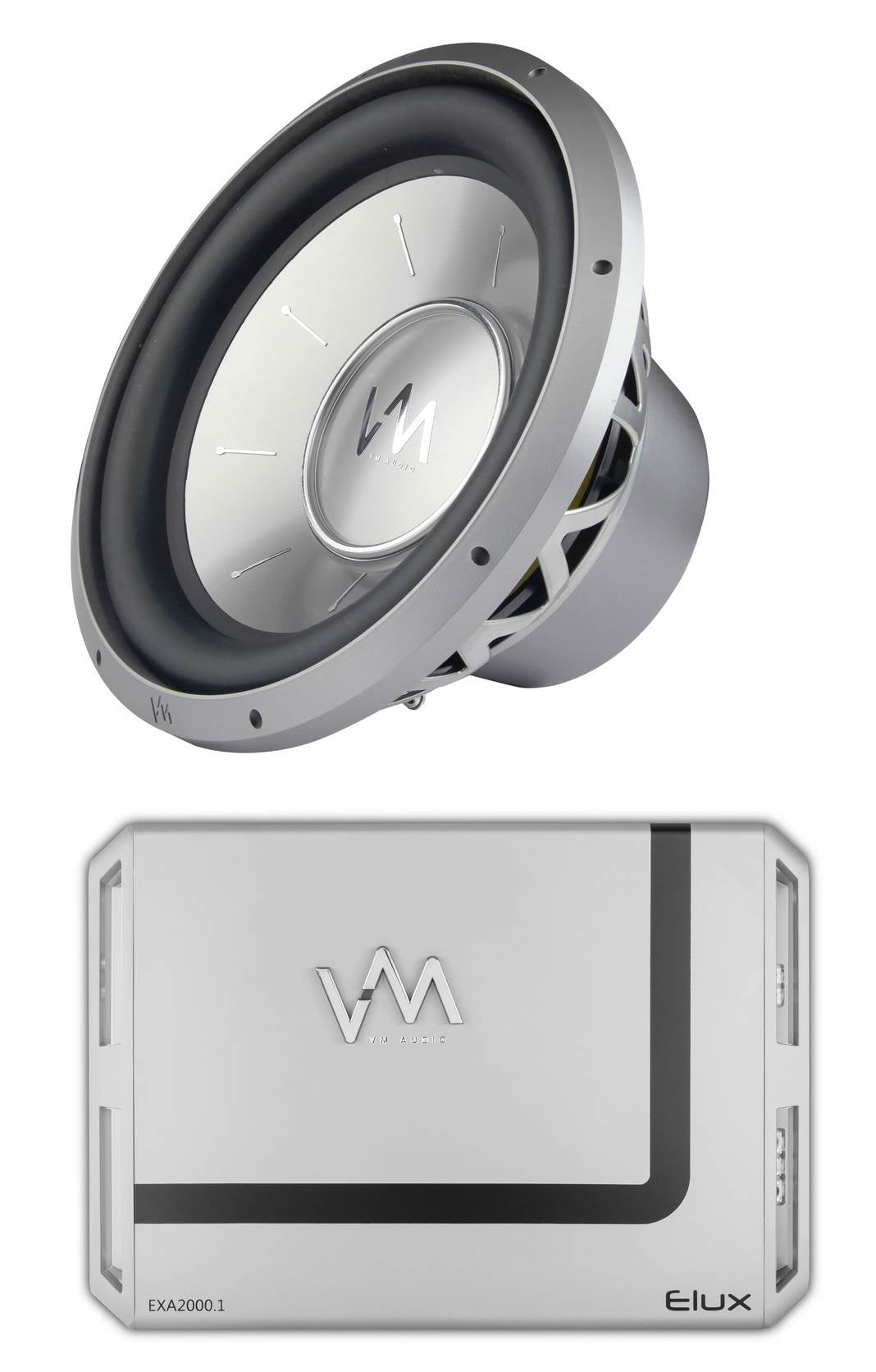 VM Audio EXW15 Elux 15" Competition Power Subwoofer Sub + VM 2000 Watt Amp Combo
