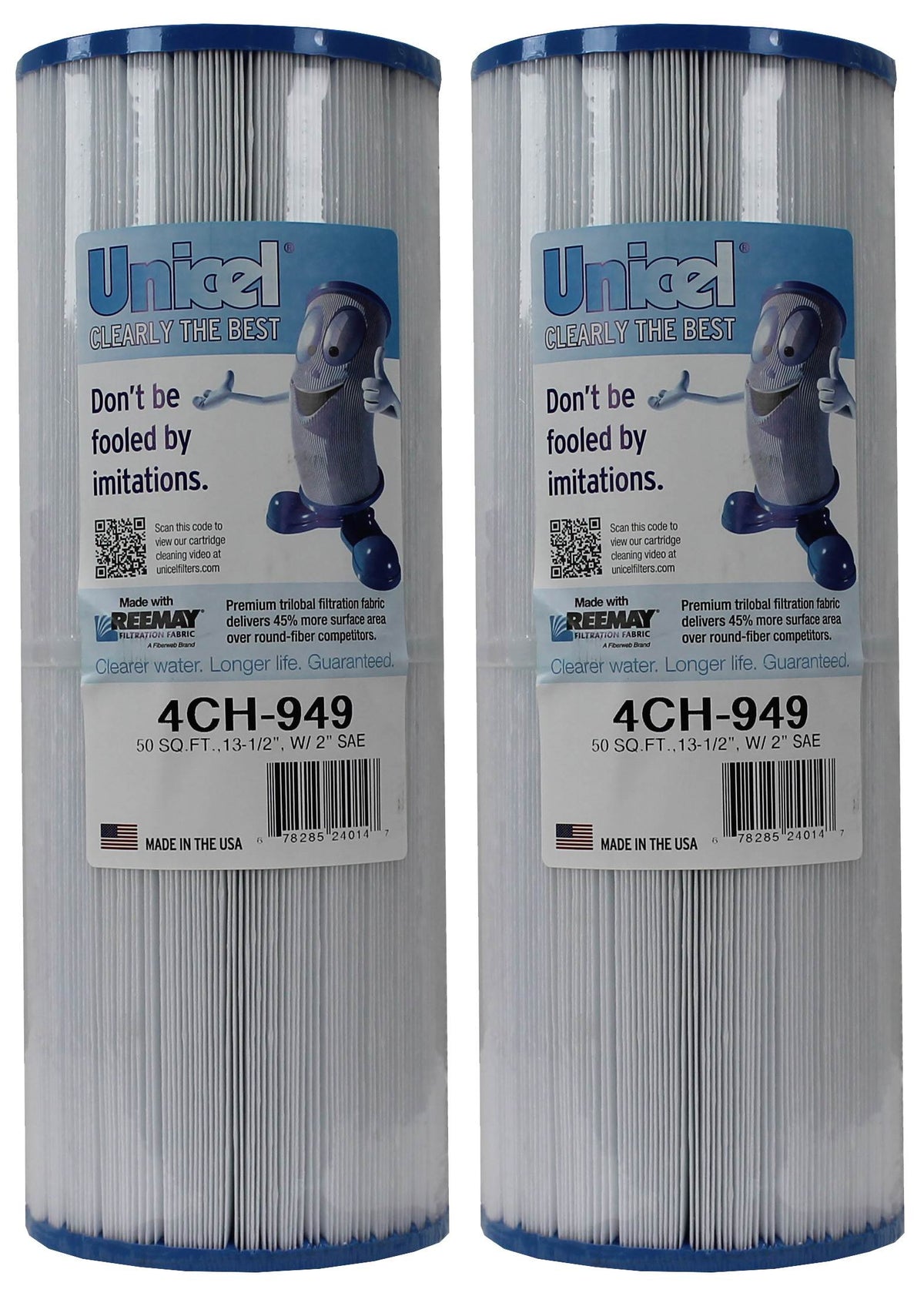Unicel 4CH-949 Replacement 50 SqFt Filter Cartridge for Spa, 210 Pleats (2 Pack) - VMInnovations