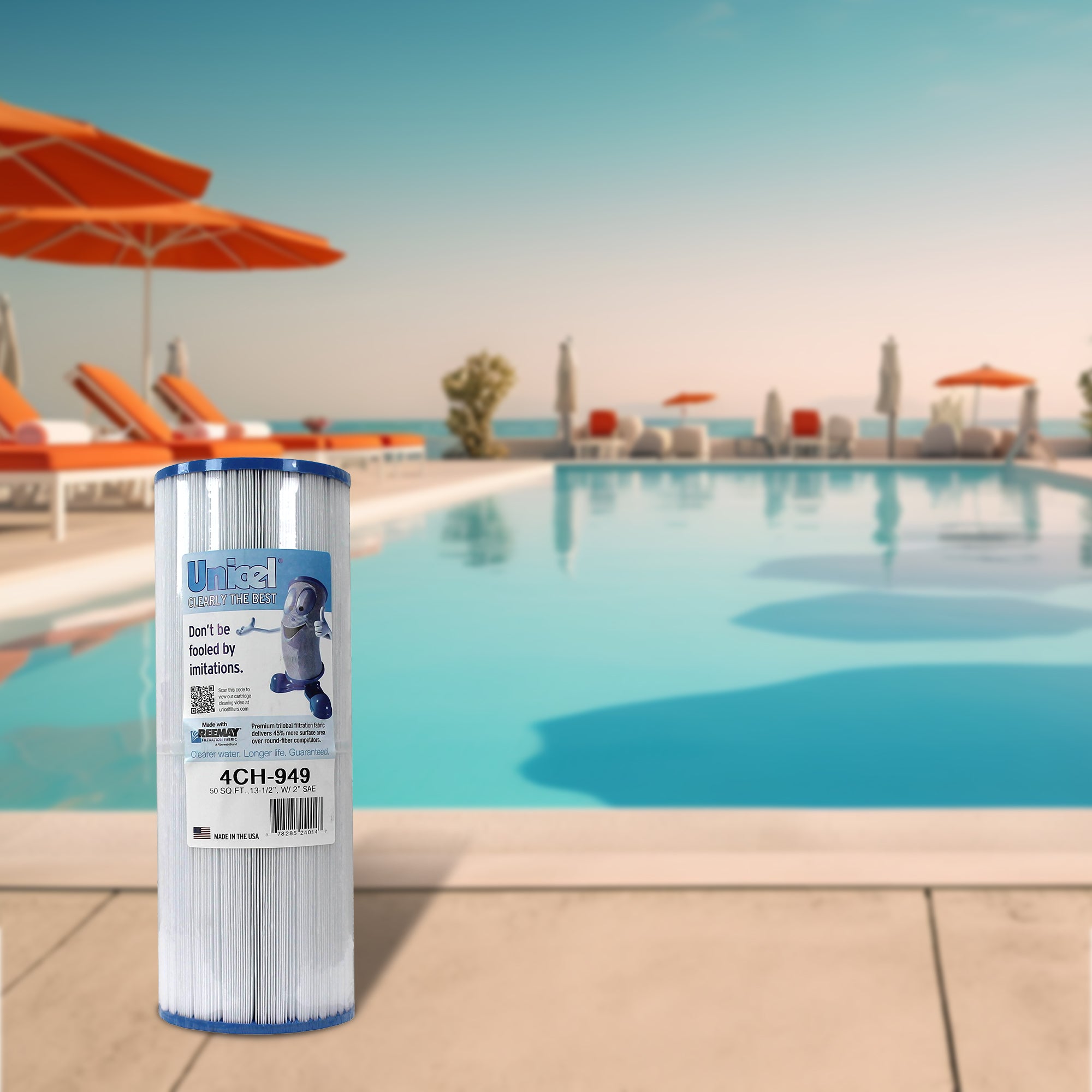 Unicel 4CH-949 Replacement 50 SqFt Filter Cartridge for Spa, 210 Pleats (2 Pack)