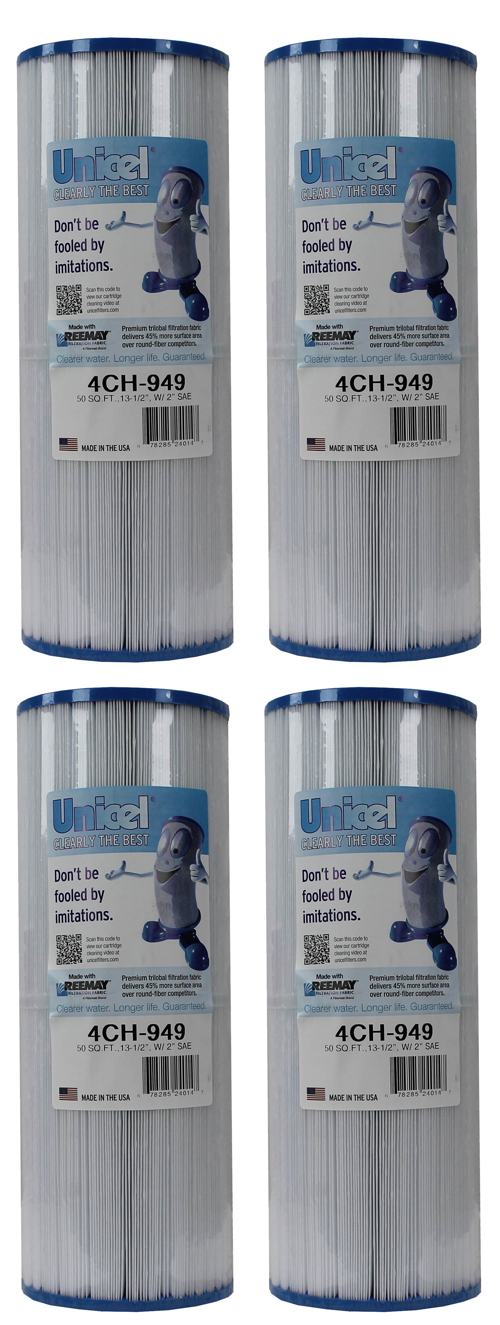 Unicel 4CH-949 Replacement 50 SqFt Filter Cartridge for Spa, 210 Pleats (4 Pack)