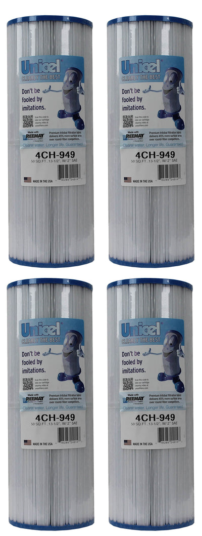 Unicel 4CH-949 Replacement 50 SqFt Filter Cartridge for Spa, 210 Pleats (4 Pack)