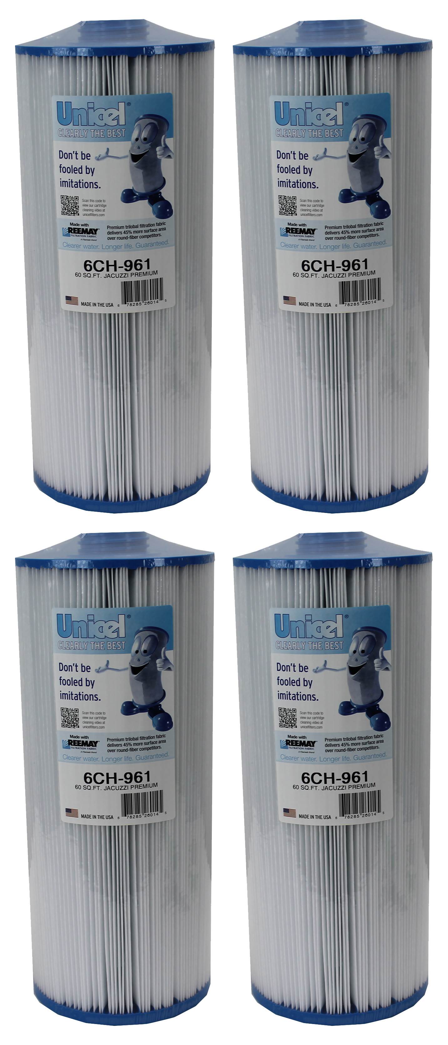 4) New Unicel 6CH-961 Replacement Pool Spa Filter Cartridges 60 Sq Ft PJW60TL