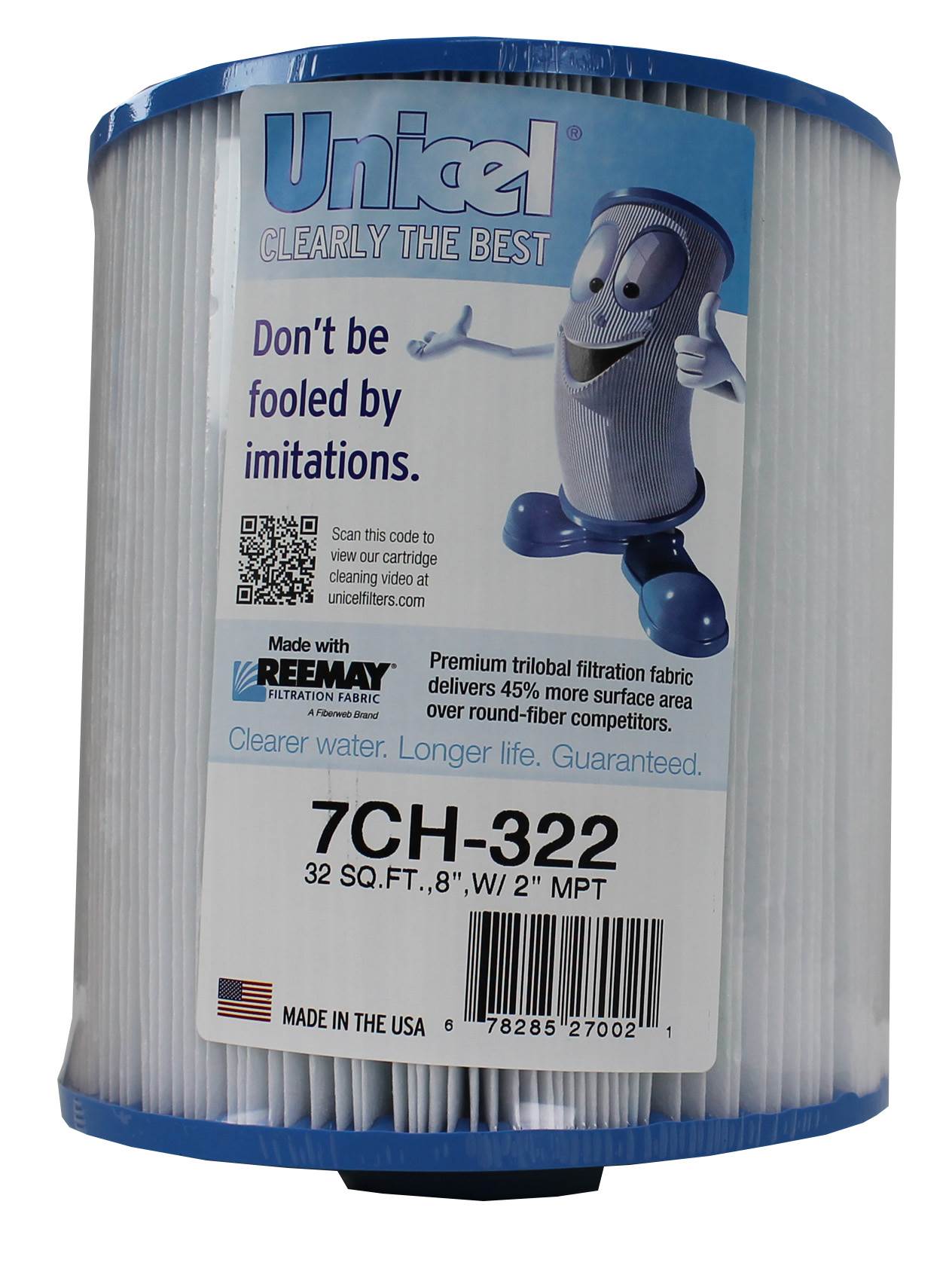 Unicel 7CH-322 Replacement 32 SqFt Filter Cartridge for Spa, 175 Pleats (4 Pack) - VMInnovations