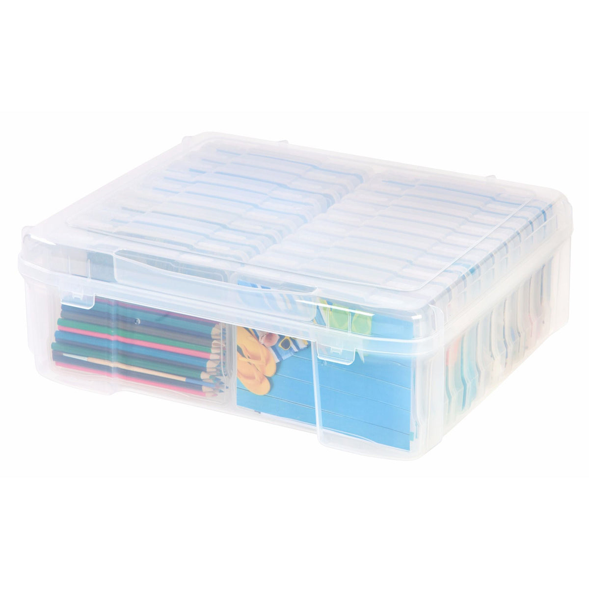 IRIS 585140 5 x 7 Inch Large Photo Craft Keeper Storage Box Organizer, Clear