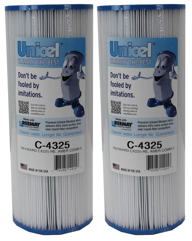 2) New Unicel C-4325 Spa Replacement Filter Cartridges 25 Sq Ft Hayward CX225RE