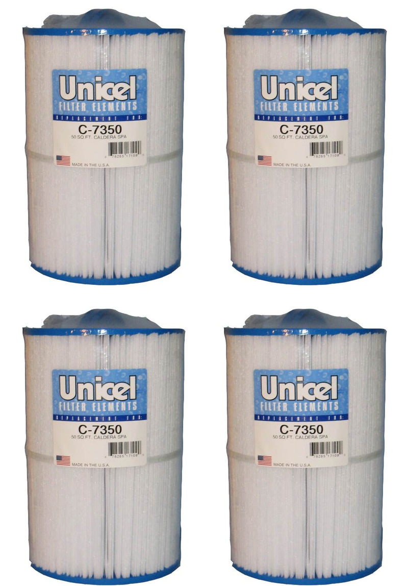 Unicel C-7350 Replacement 50 Sq Ft Spa Filter Cartridge, 200 Pleats (4 Pack)