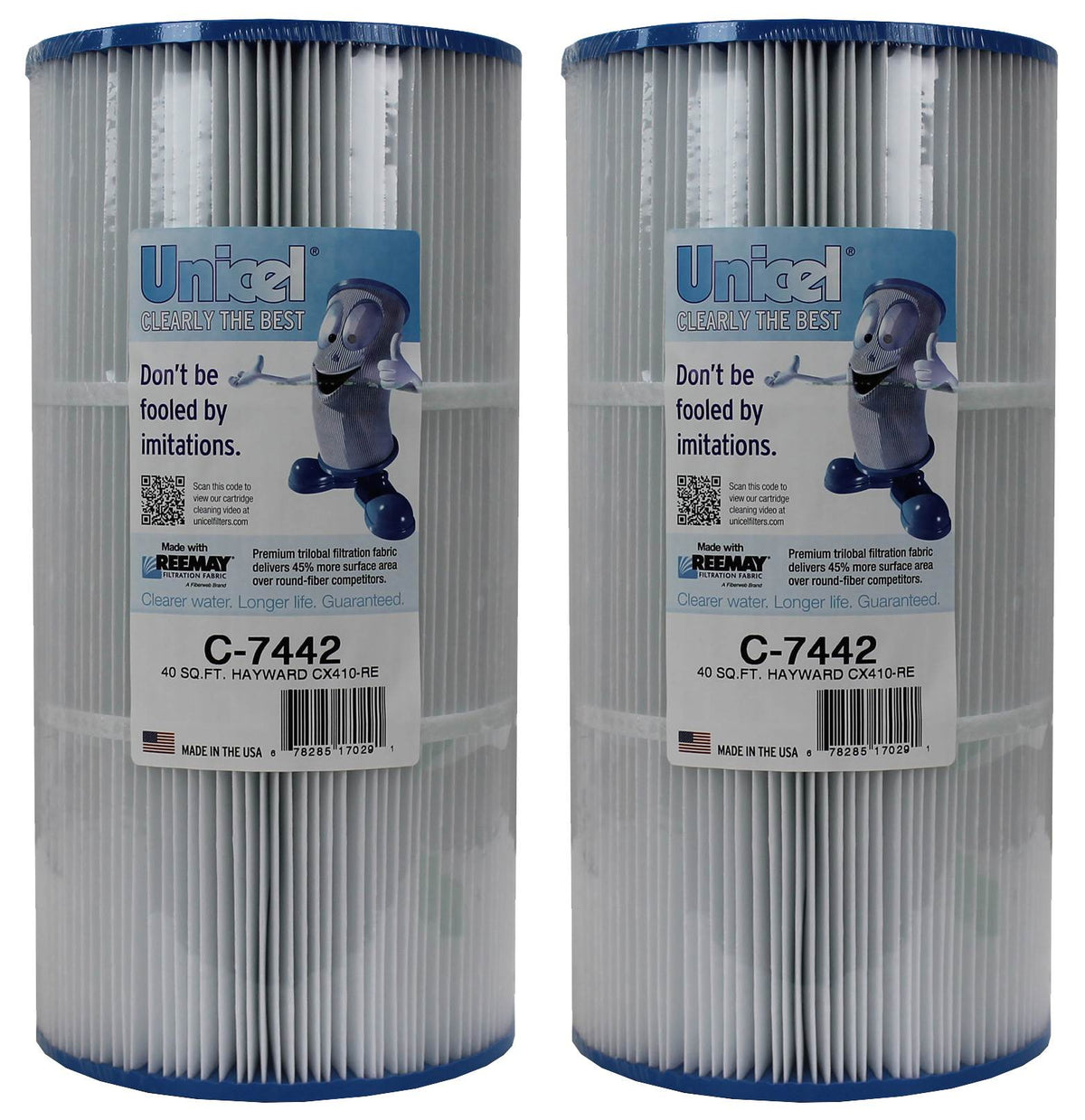 Unicel C-7442 Replacement 40 Sq Ft Pool Filter Cartridge, 120 Pleats (2 Pack) - VMInnovations