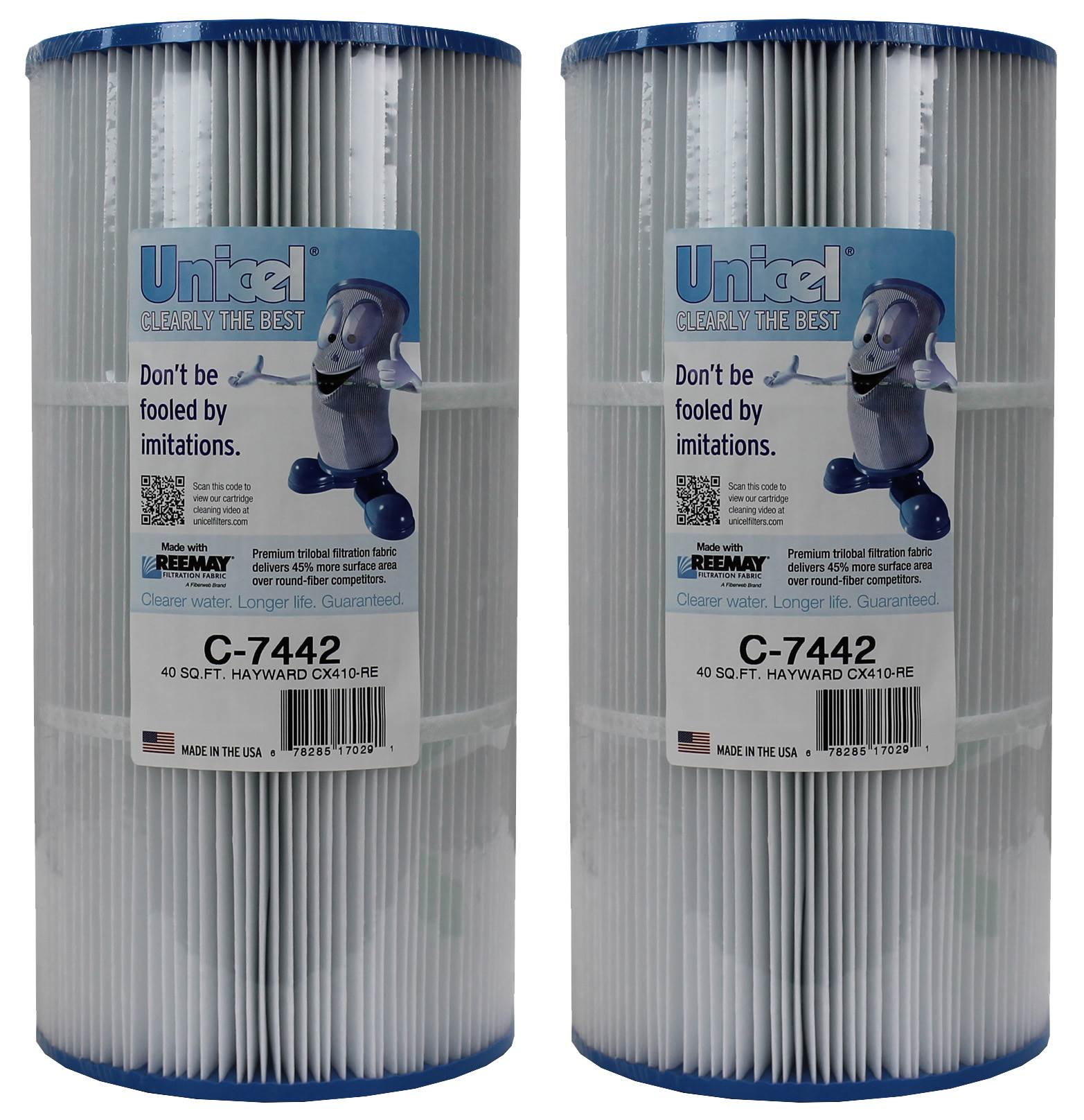 Unicel C-7442 Replacement 40 Sq Ft Pool Filter Cartridge, 120 Pleats (2 Pack) - VMInnovations