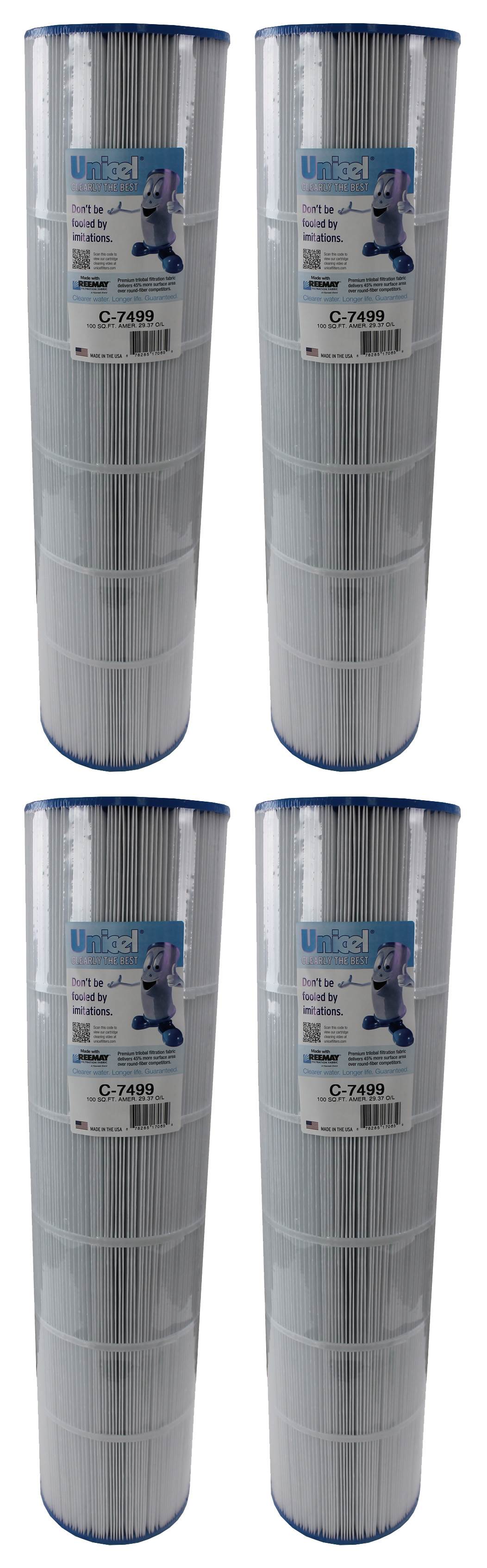 Unicel C-7499 Replacement 100 Sq Ft Pool Filter Cartridge, 142 Pleats (4 Pack)