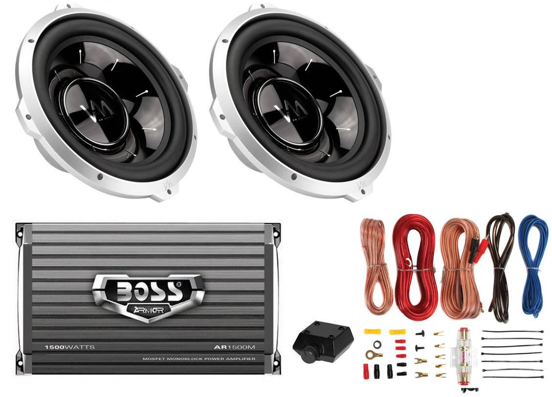New VM Audio 12" SRW12 Car Power Subwoofer Sub + Mono Boss Amplifier+ Amp Kit