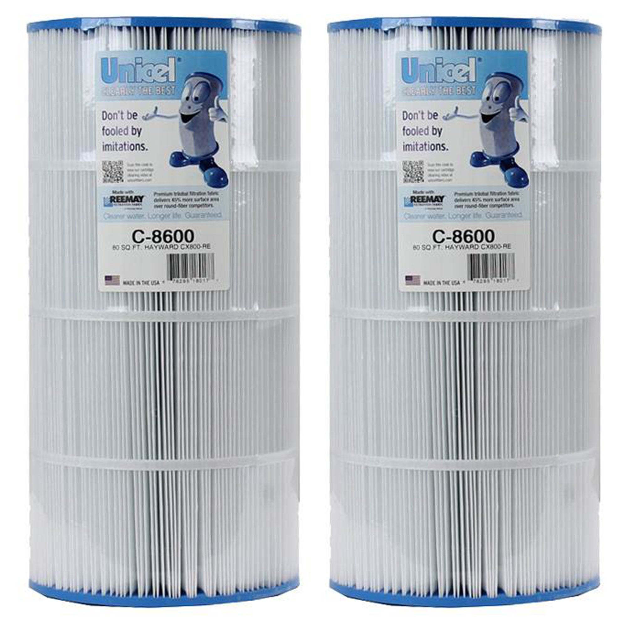 Unicel C-8600 Replacement 75 Sq Ft Pool Spa Filter Cartridge, 153 Pleats, 2 Pack