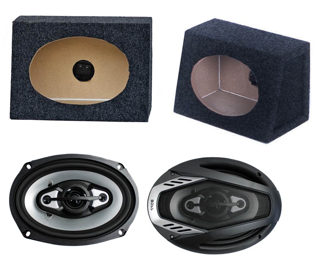 2) BOSS NX694 6x9" 800W Car Audio Speakers & 2) 6x9" Speaker Box Enclosures