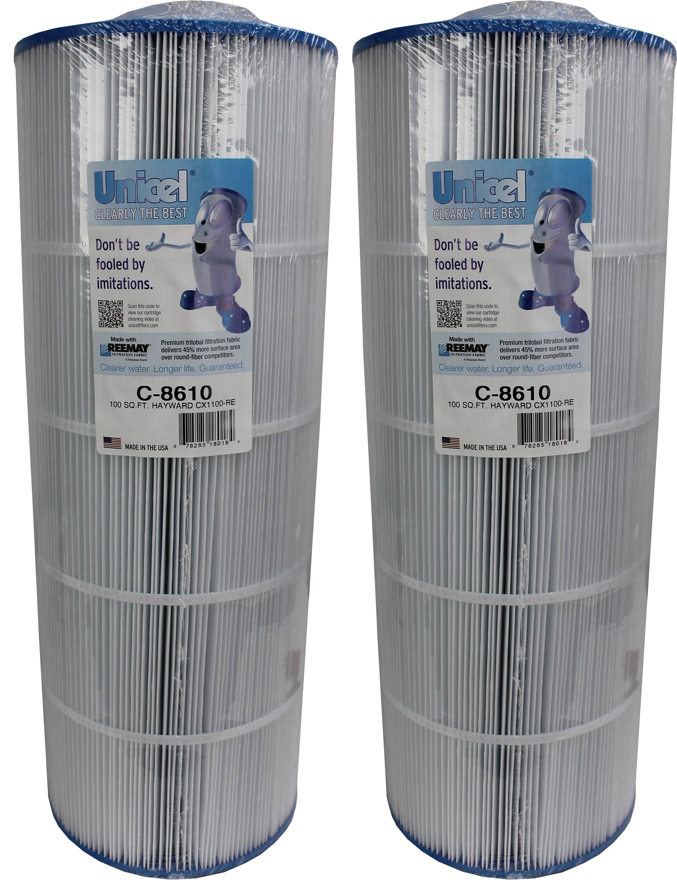 Unicel C-8610 Replacement 100 SqFt Pool Spa Filter Cartridge, 153 Pleats, 2 Pack