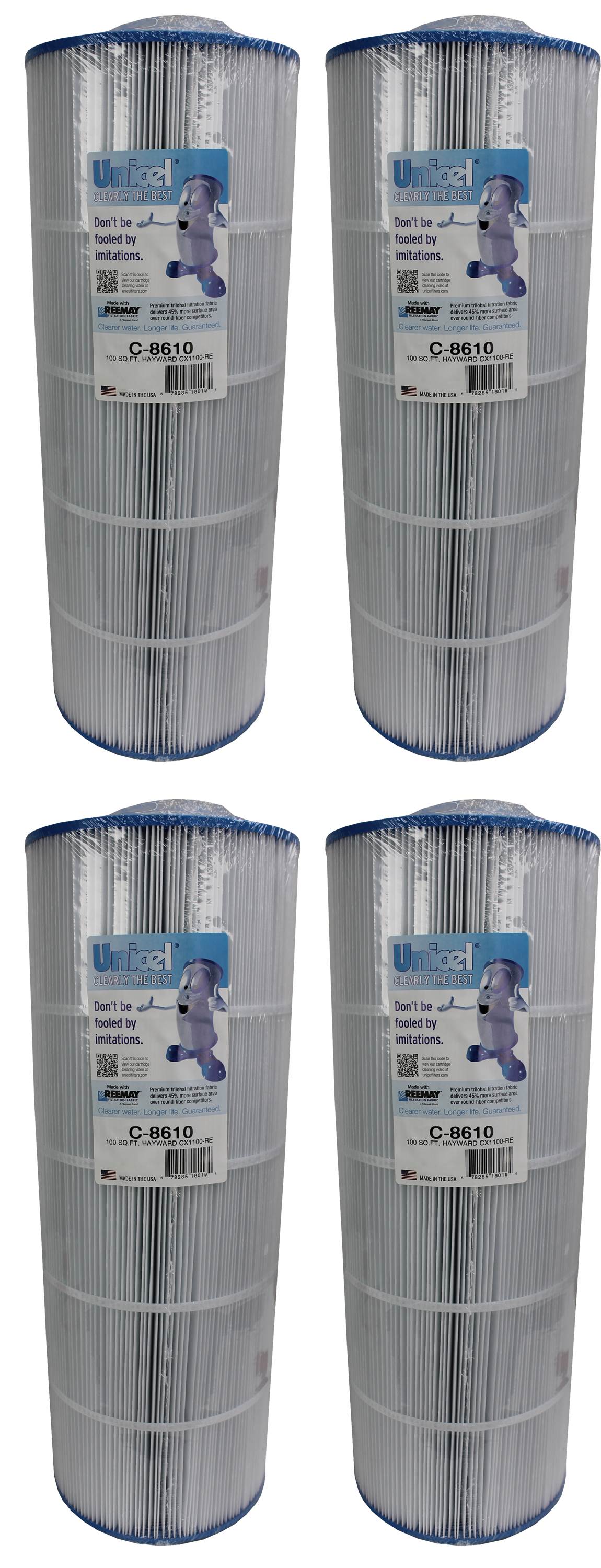 4) Unicel C-8610 Hayward Star Clear II CX1100 Filter Cartridges PA100 FC-1290