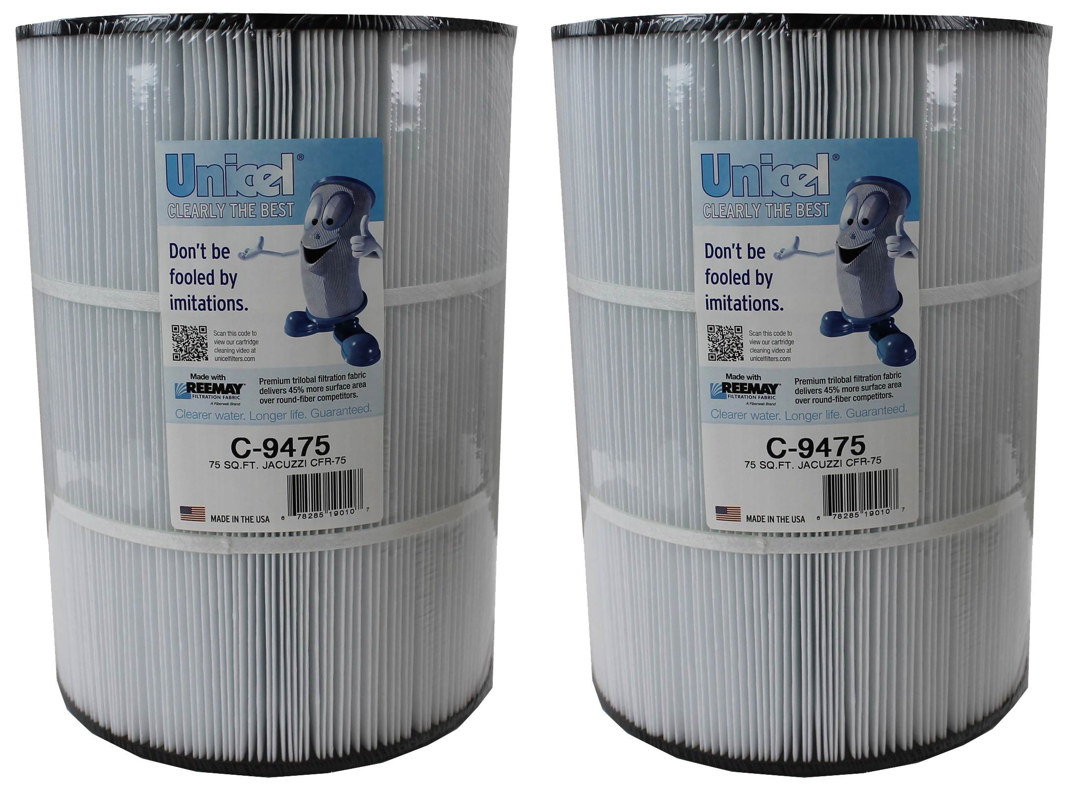 Unicel C-9475 Replacement 75 Sq Ft Pool Filter Cartridge, 193 Pleats, 2 Pack - VMInnovations