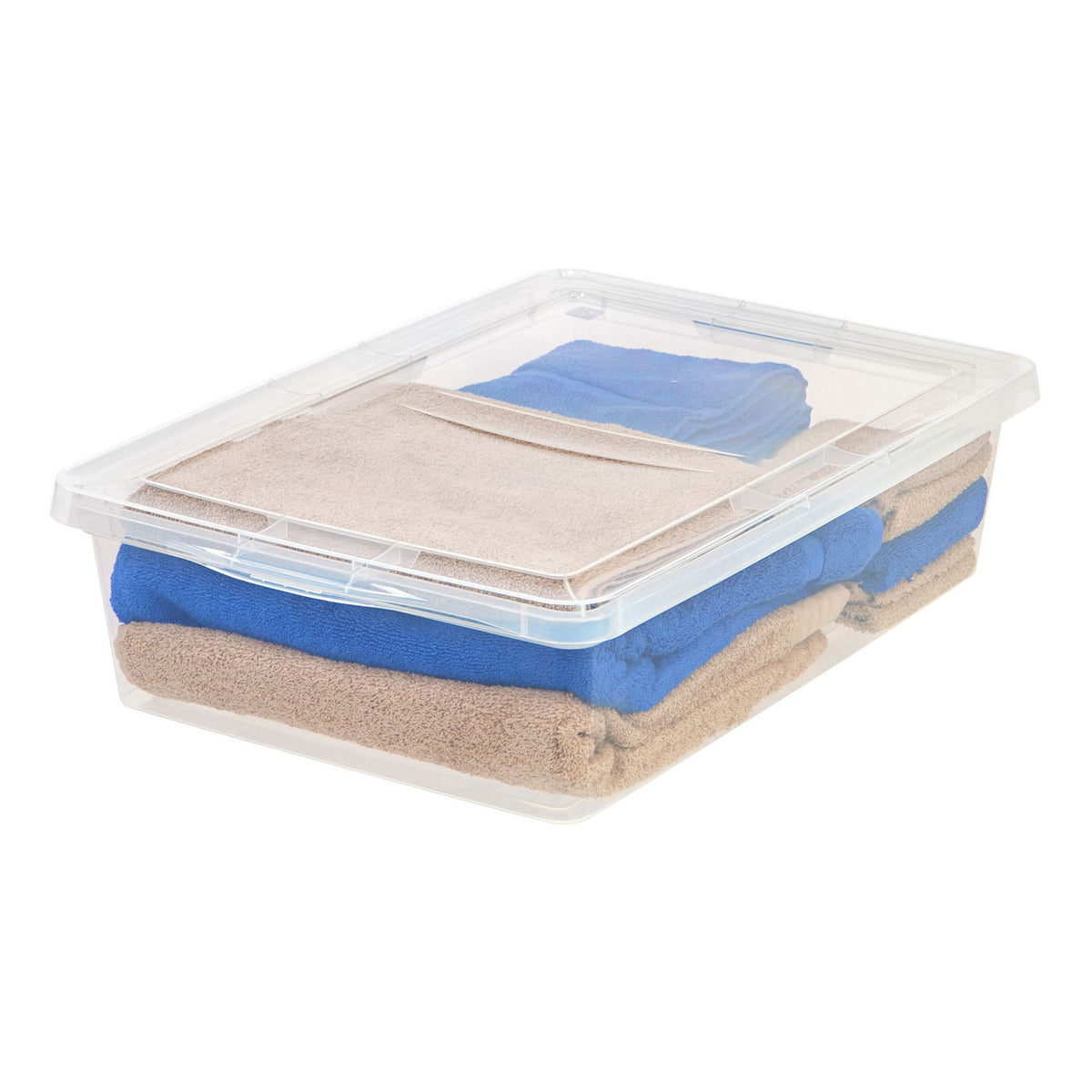 IRIS USA 28 Quart Plastic Storage Box Container with Lid, Clear (10-pack) (Refurbished)
