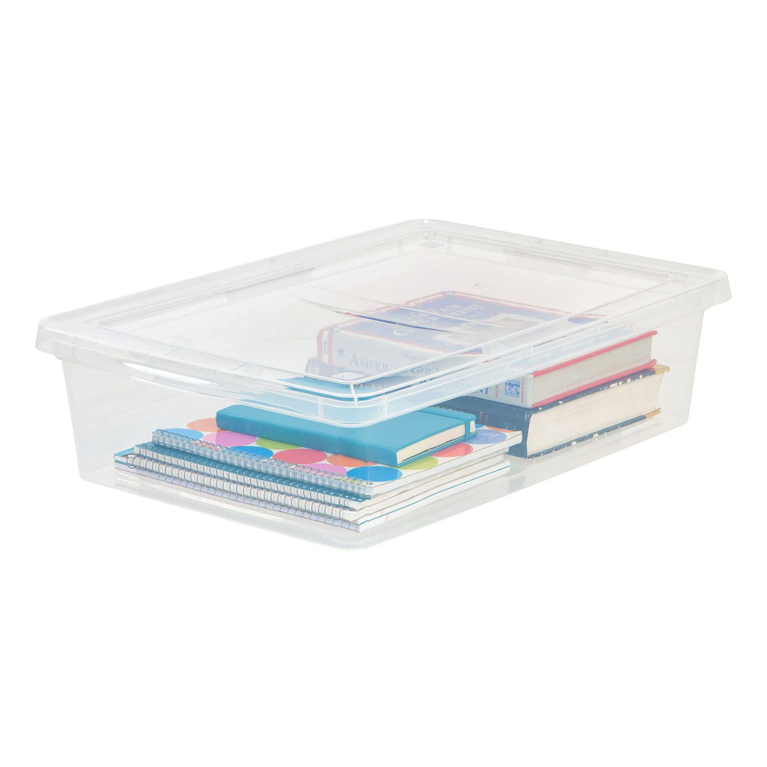 IRIS USA 28 Quart Plastic Storage Box Container with Lid, Clear (10-pack) (Refurbished)