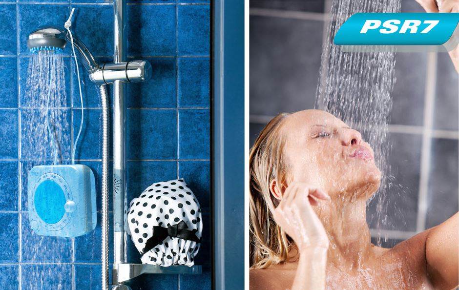 Pyle PSR7 Mini Shower AM/FM Radio Waterproof Speaker Portable Alarm Music White