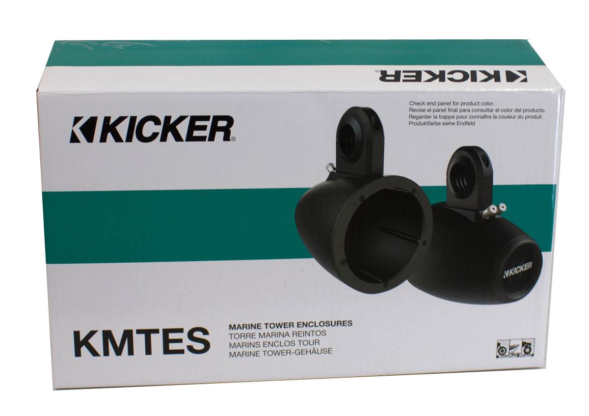 2) Kicker 12KMTES 6.5" Marine Weather-Proof Speaker Empty Enclosure (Open Box)