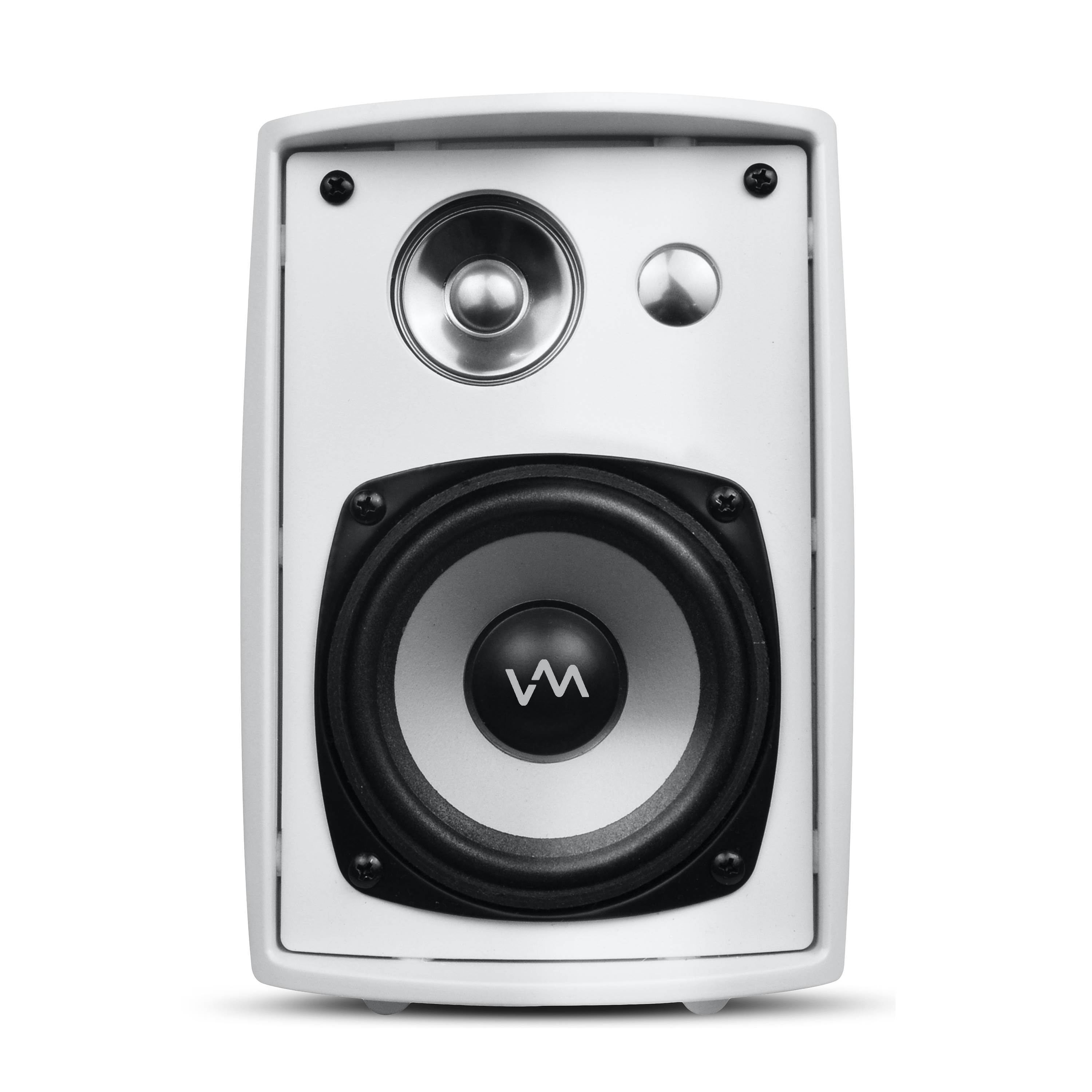 VM Audio 240W White Weather-Resistant Patio Speaker System, 4 | 2 x SR-WOD4