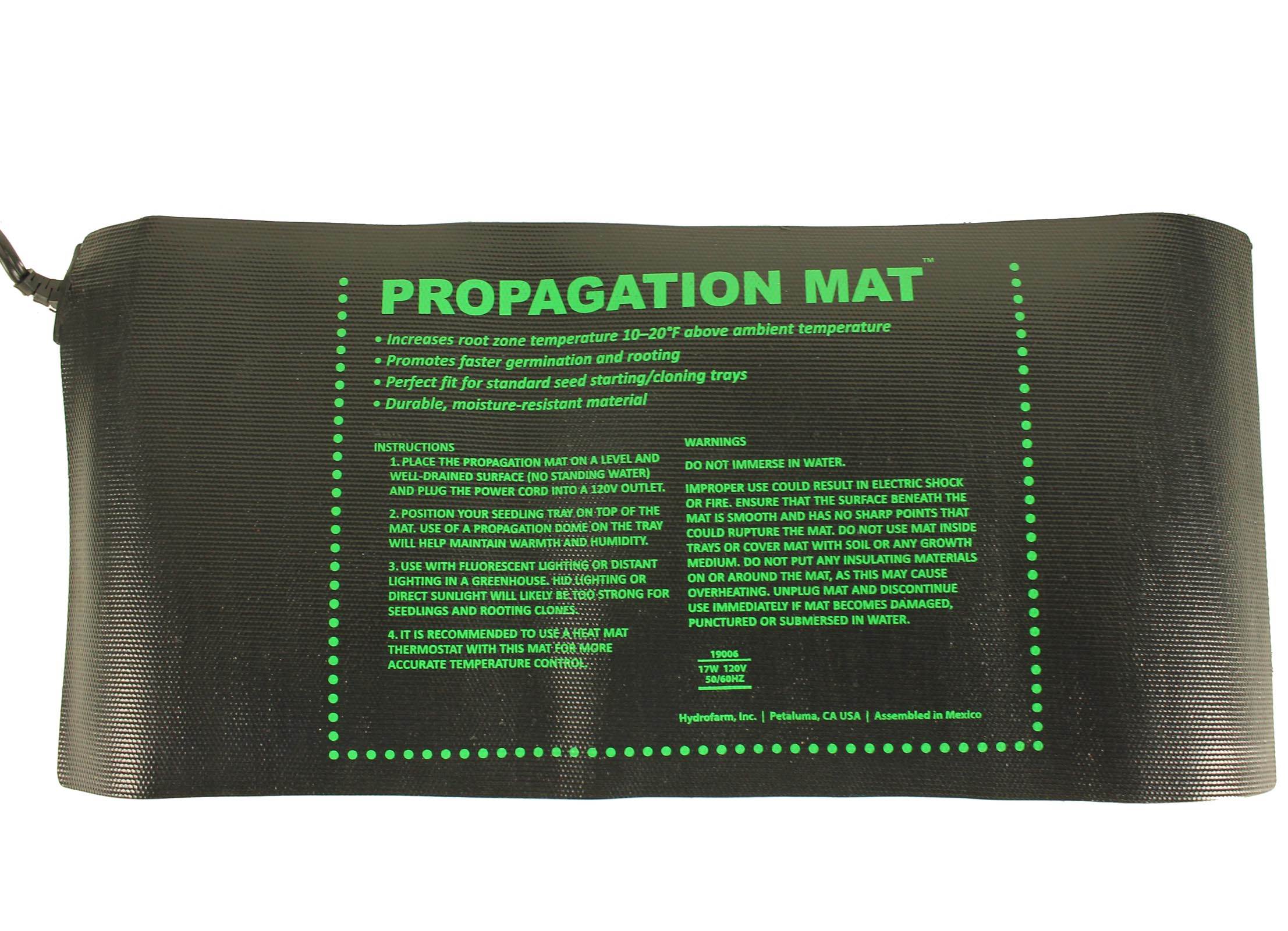 17W Seed Start Seedling Propagation Heat Mat + Hydrofarm MTPRTC Temp Controller