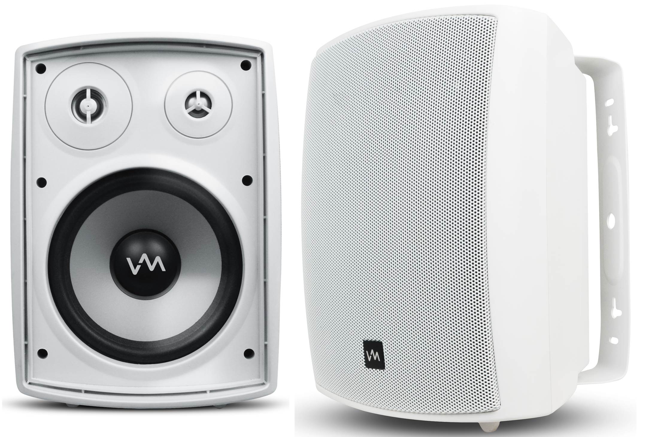 4) VM Audio SR-WOD5 White Pair Waterproof Indoor/Outdoor Patio Speakers + Wiring