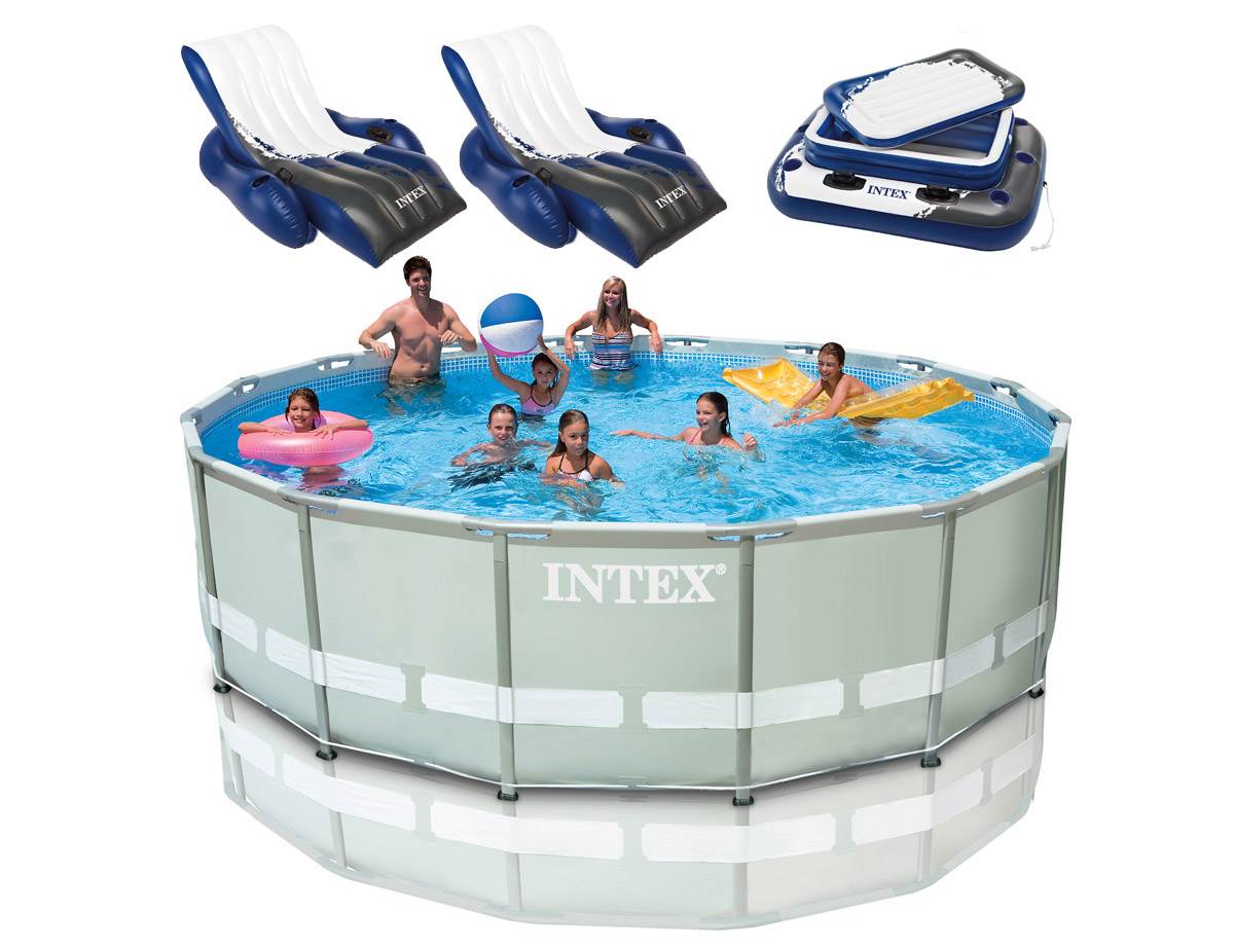Intex 16' x 48" Ultra Frame Swimming Pool Set w/ Filter Pump & Saltwater System