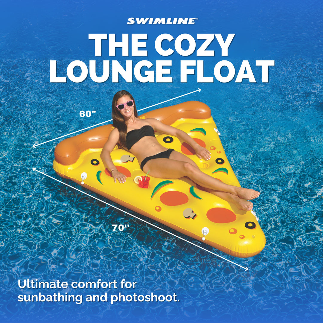 Swimline Giant 72" Inflatable Pizza Slice Swimming Pool Floating Water Raft - VMInnovations