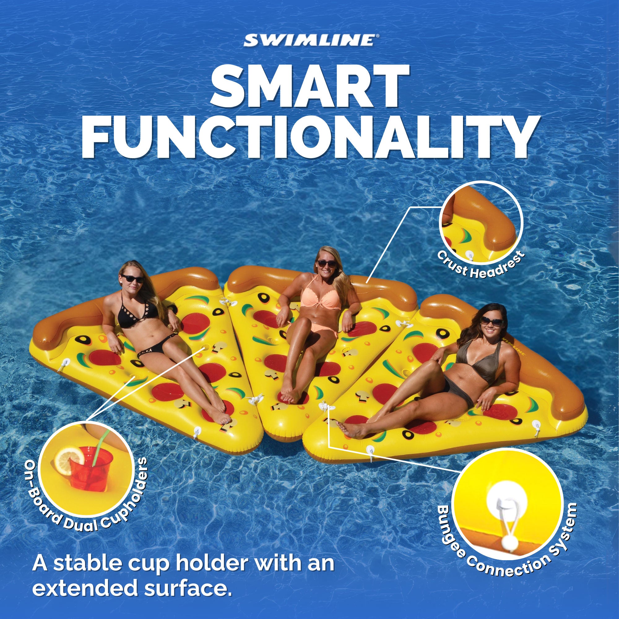 Swimline 90645 Pool Inflatable Pizza Slice Float Raft Water (Open Box) - VMInnovations