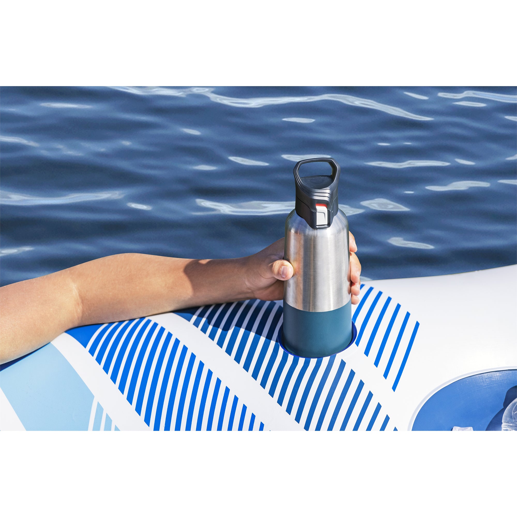 Bestway Hydro-Force Rapid Rider 4 Person Inflatable River Tube Lounger, Blue - VMInnovations