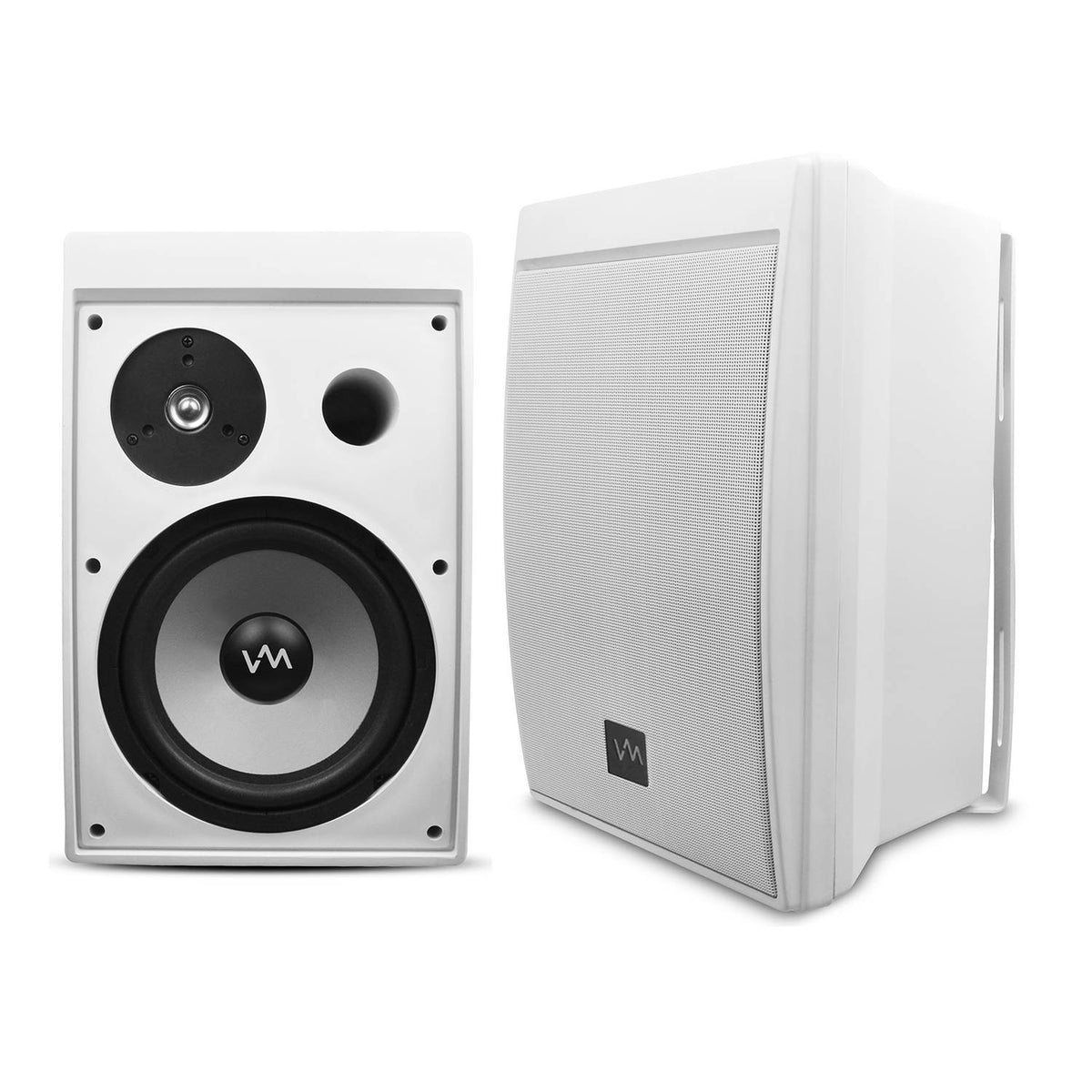 VM Audio 360W Waterproof Indoor/Outdoor Porch Deck Speaker Set + 14-Gauge Wire