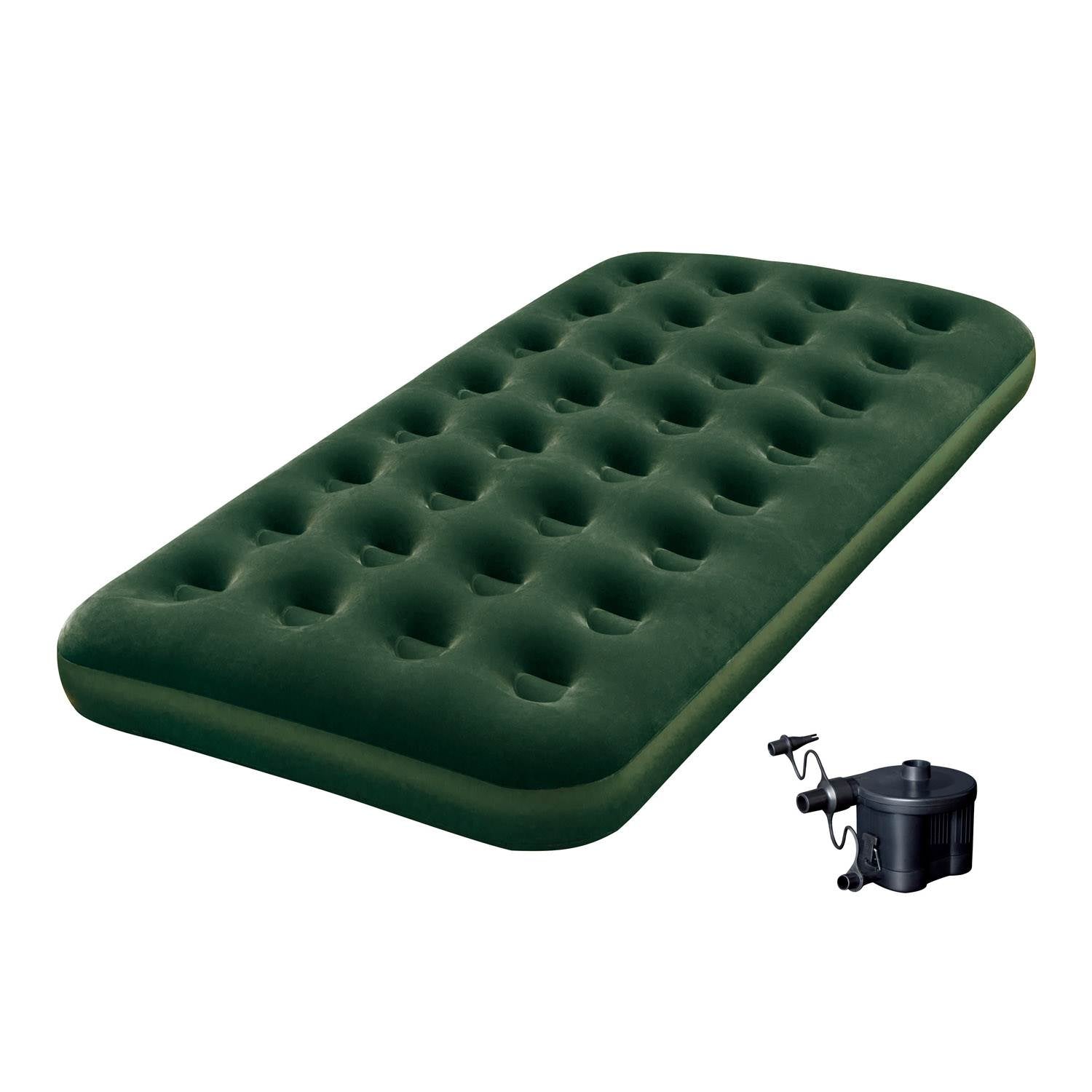 Bestway Inflatable Flocked Camping Airbed Mattress w/ Air Pump - Twin (Open Box)