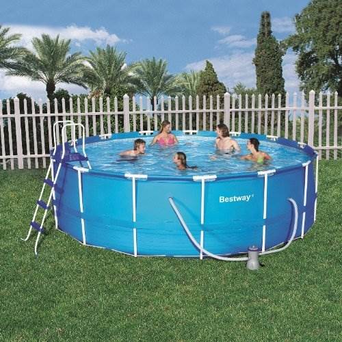 Bestway 15 x 48" Steel Pro Frame Above Ground Swimming Pool Set 56362E-Open Box