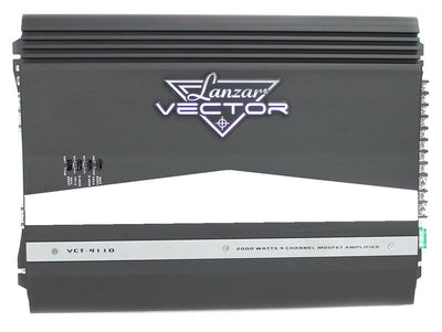 Lanzar VCT4110 2000W 4-Ch Car Audio Amplifier + 2-Farad Capacitor + 4 Ga Amp Kit