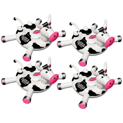 Swimline LOL 90268 Swimming Pool Kids Rideable Inflatable Float Toy Cow (4 Pack)
