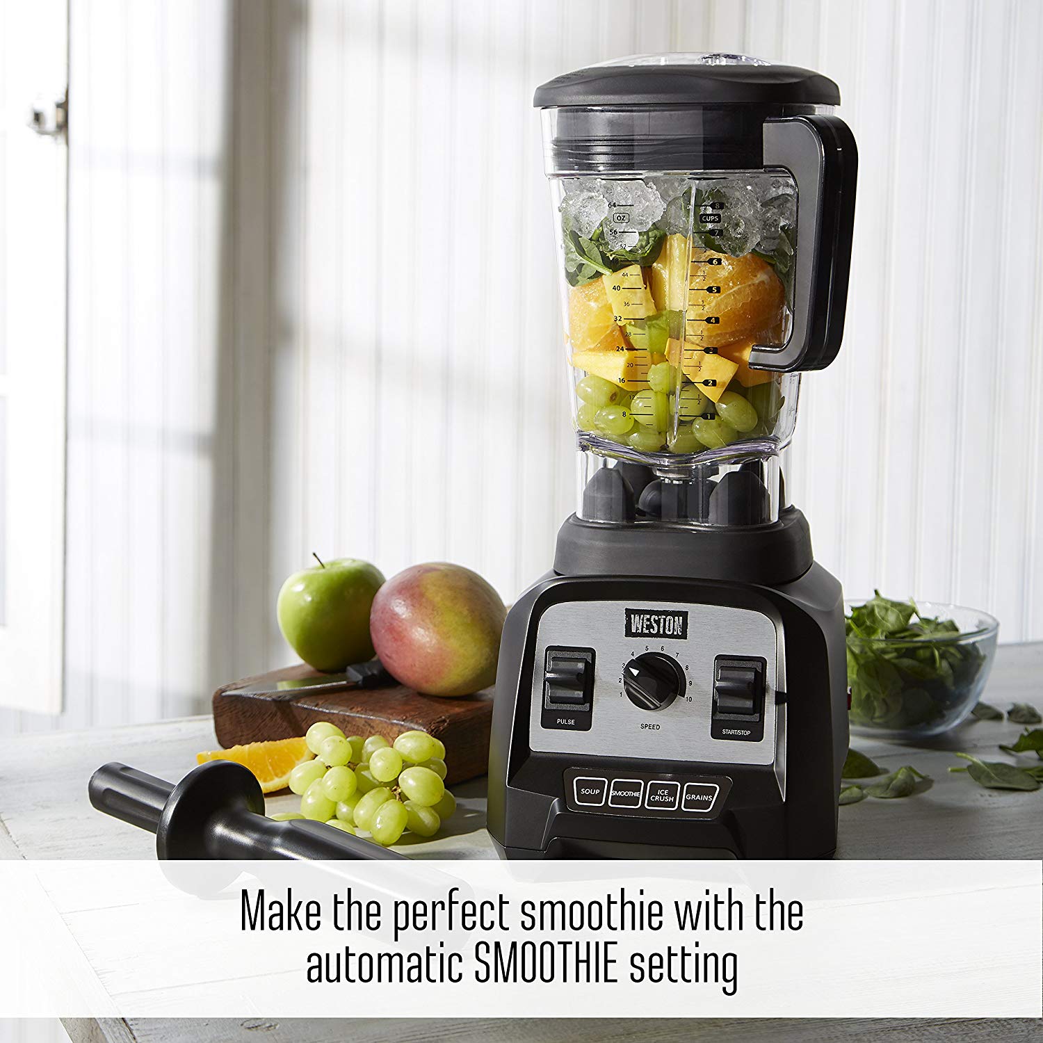 Weston 64 Oz Countertop Blender, Mini Recipe Book, & Blender Bible Recipe Book - VMInnovations